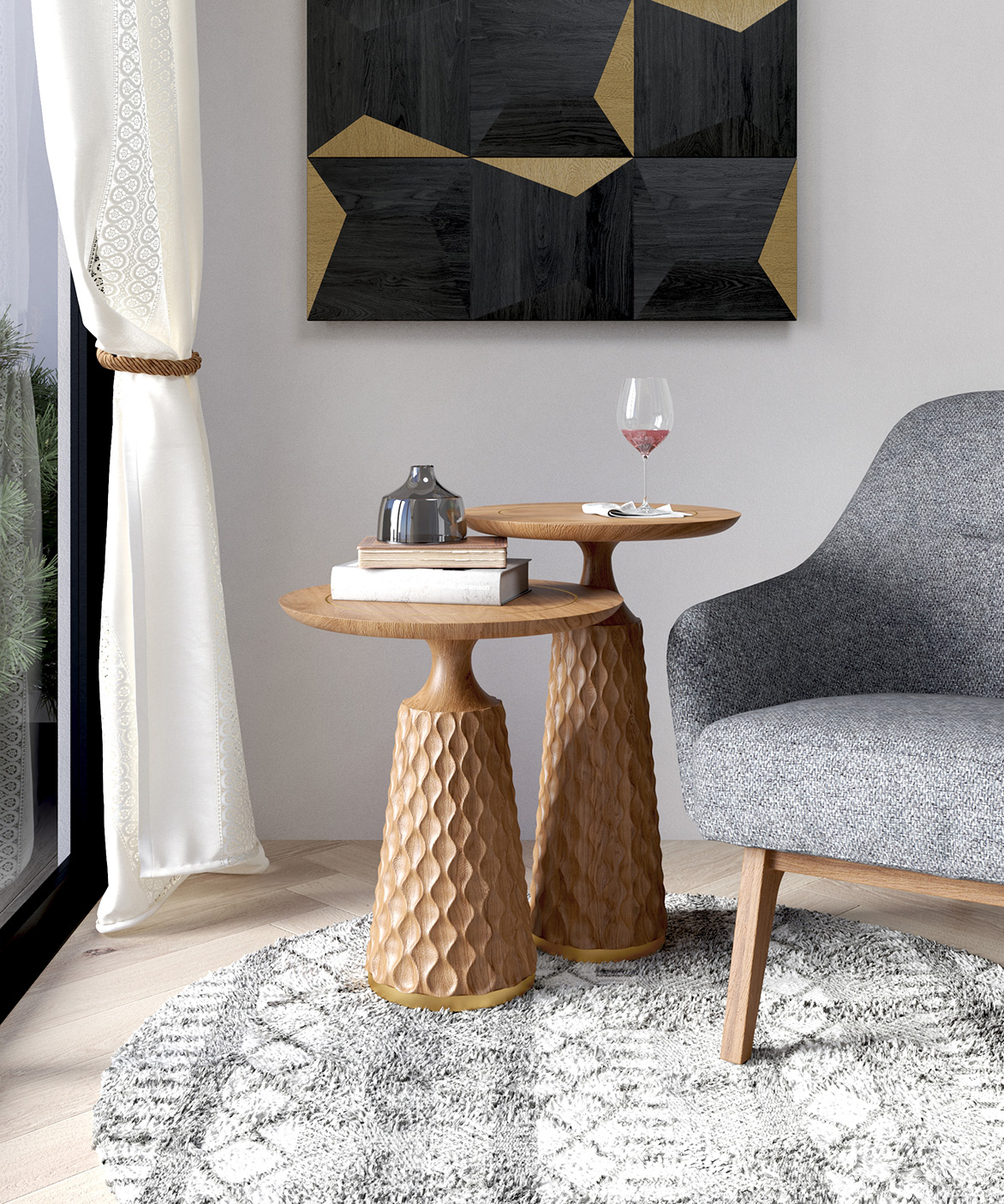 Gelombang Accent Table (Tall)
