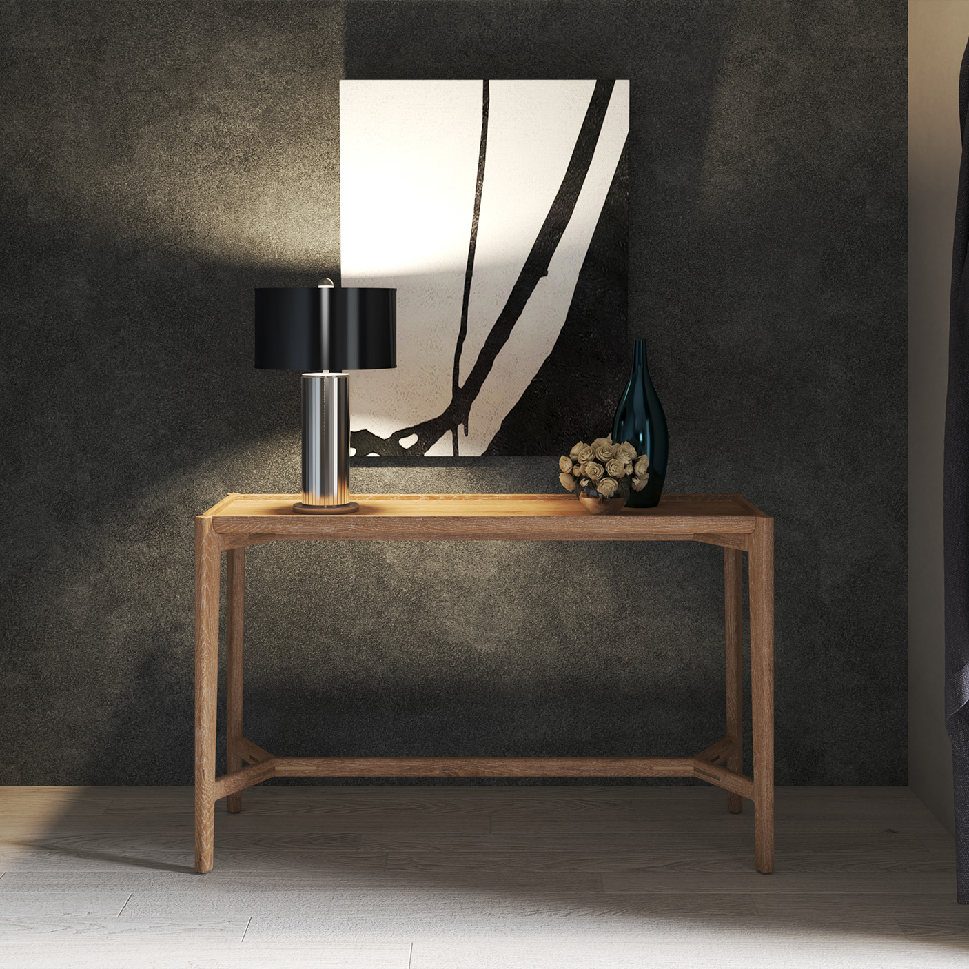 The entryway, furnished