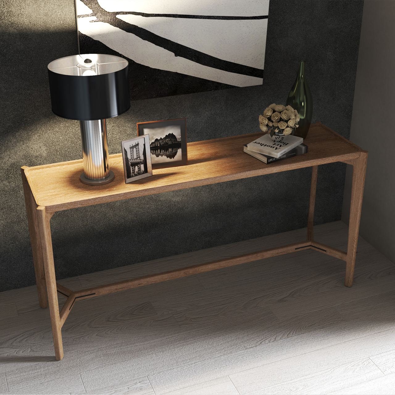 Hiro Console, in a room