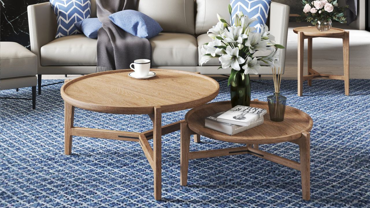 Hiro Low Coffee Table in a furnished room