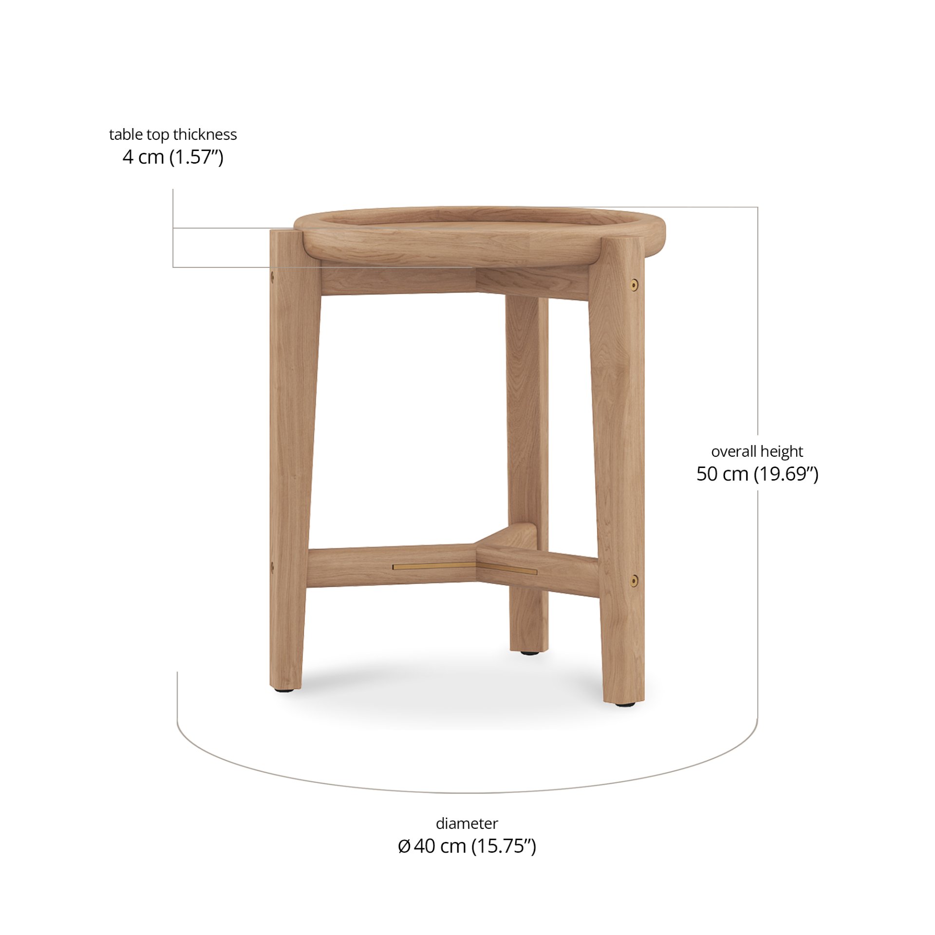 Hiro Side Table dimensions
