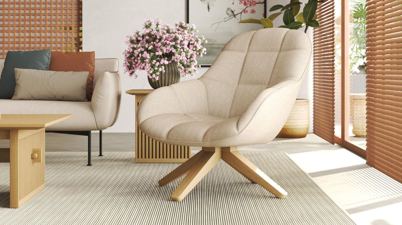 Ines Swivel Lounge Chair, in a room