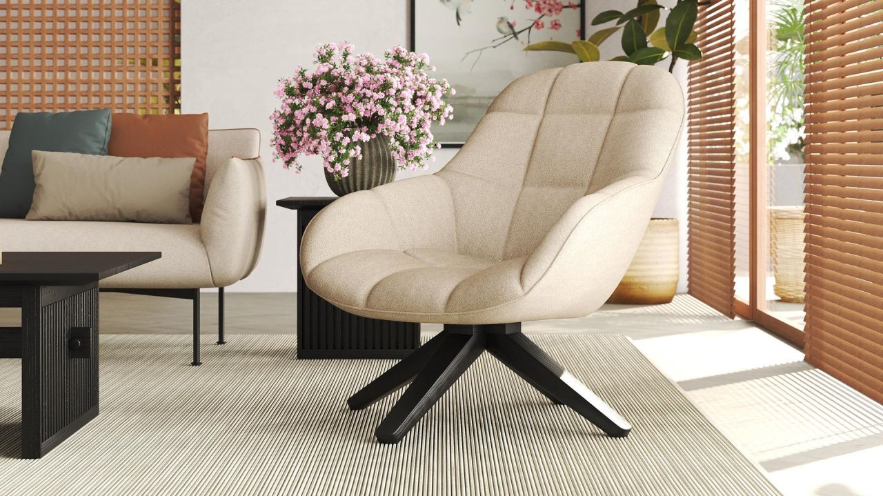 Ines Swivel Lounge Chair, in a room