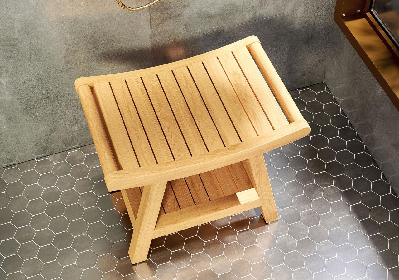 Margo Stool with Shelf, in a room