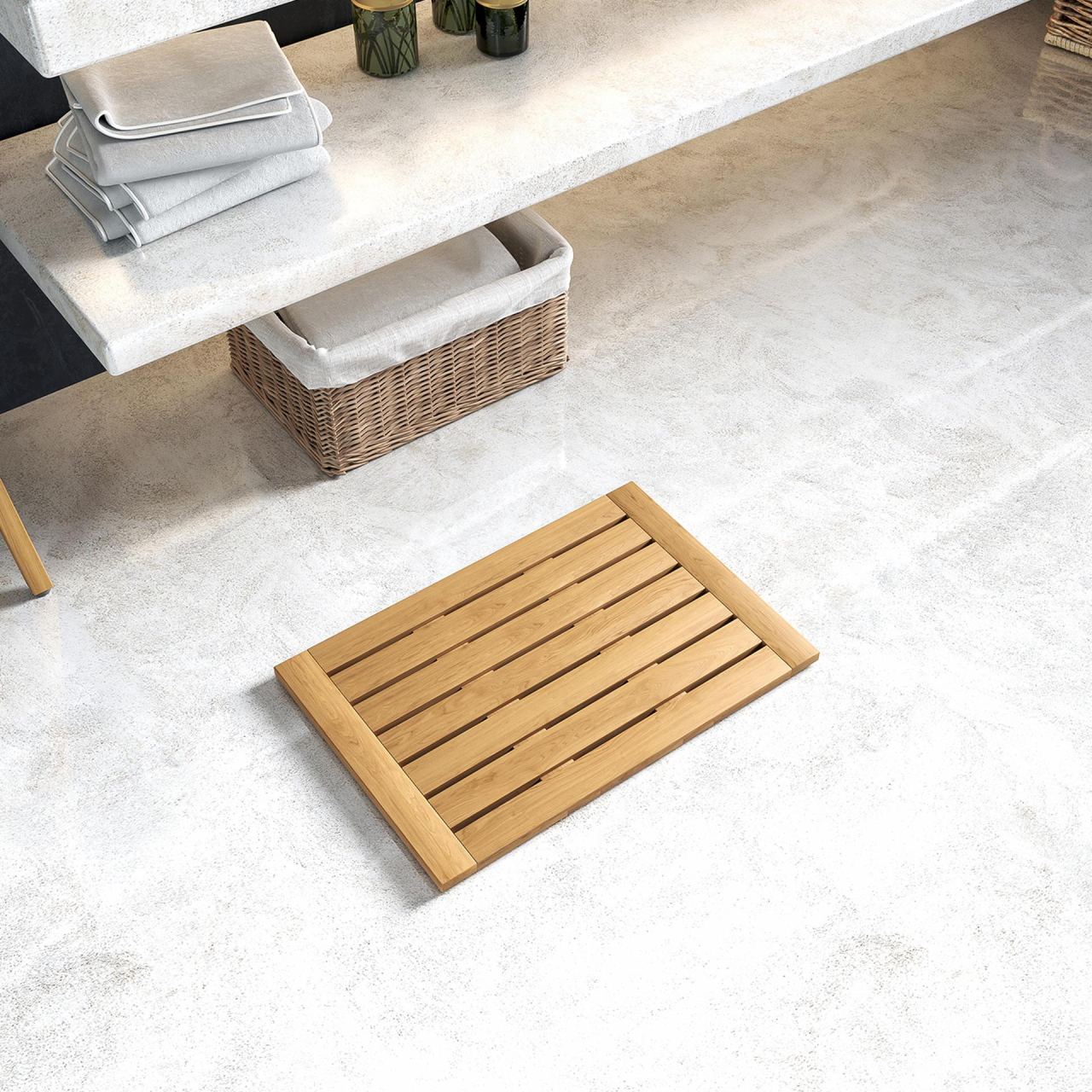 Signature Teak Mat, in a room