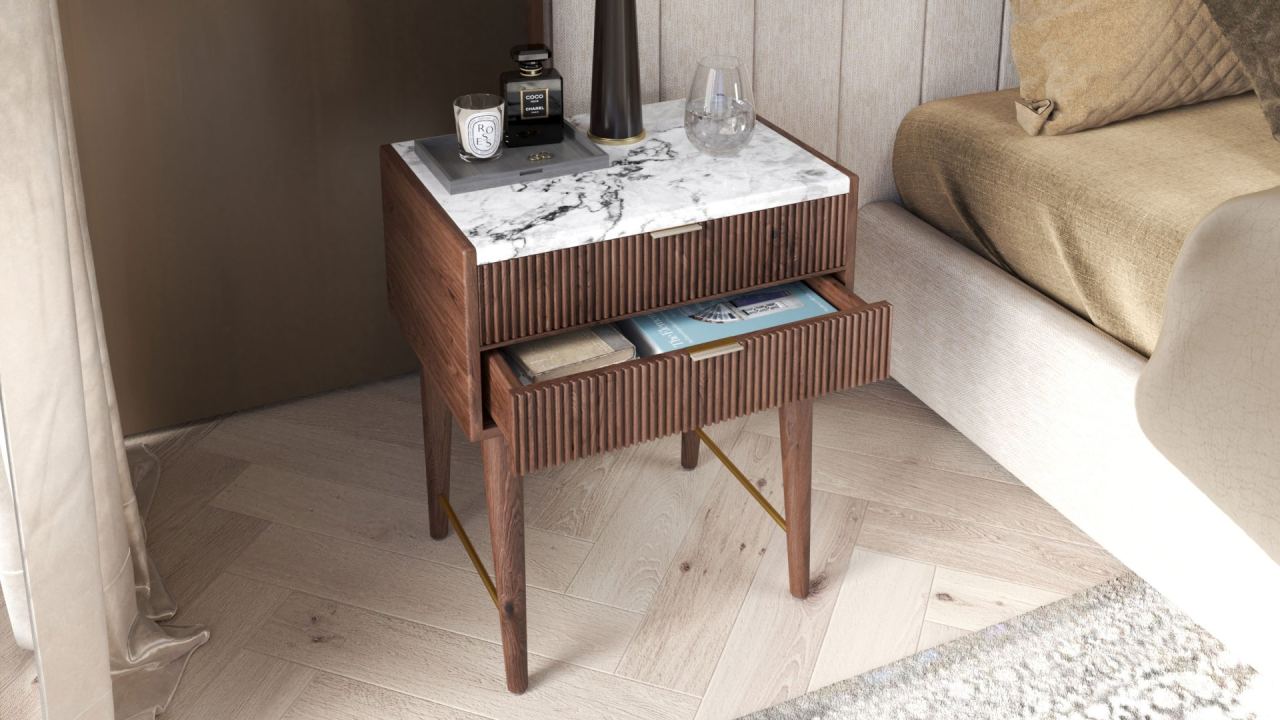 Isla Nightstand With 2 Drawers, in a room