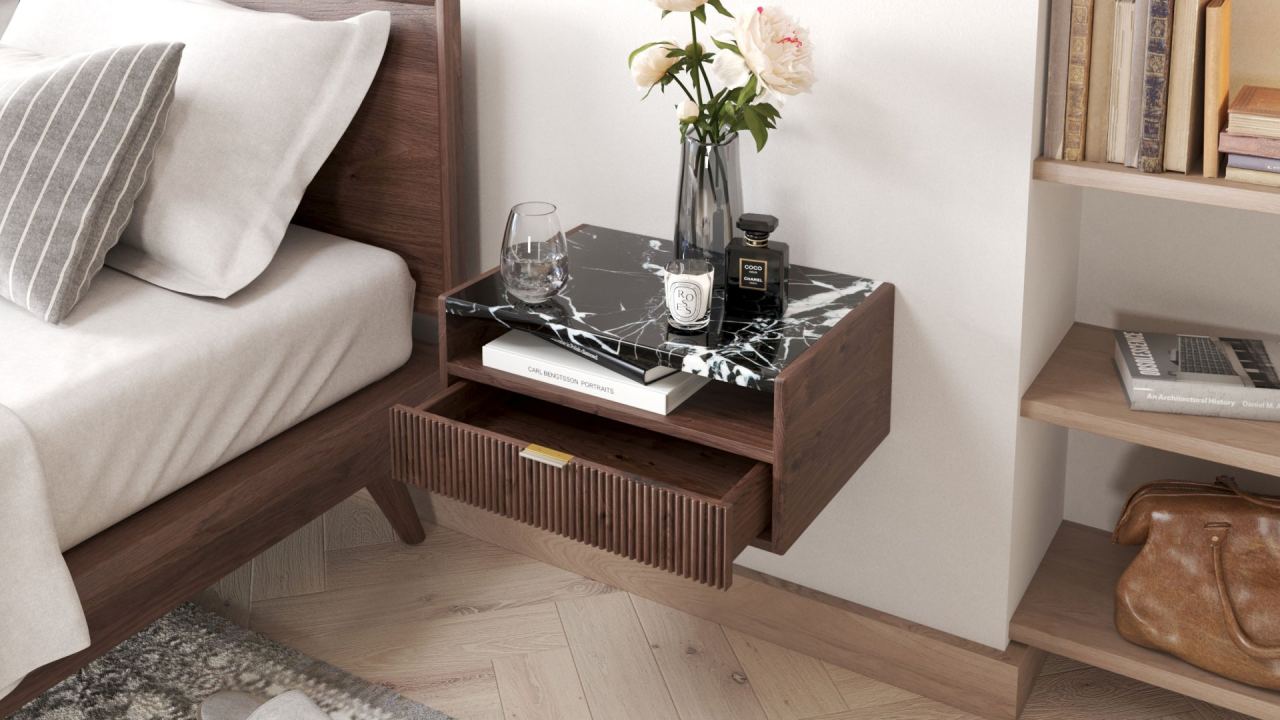 Isla Nightstand Floating, in a room