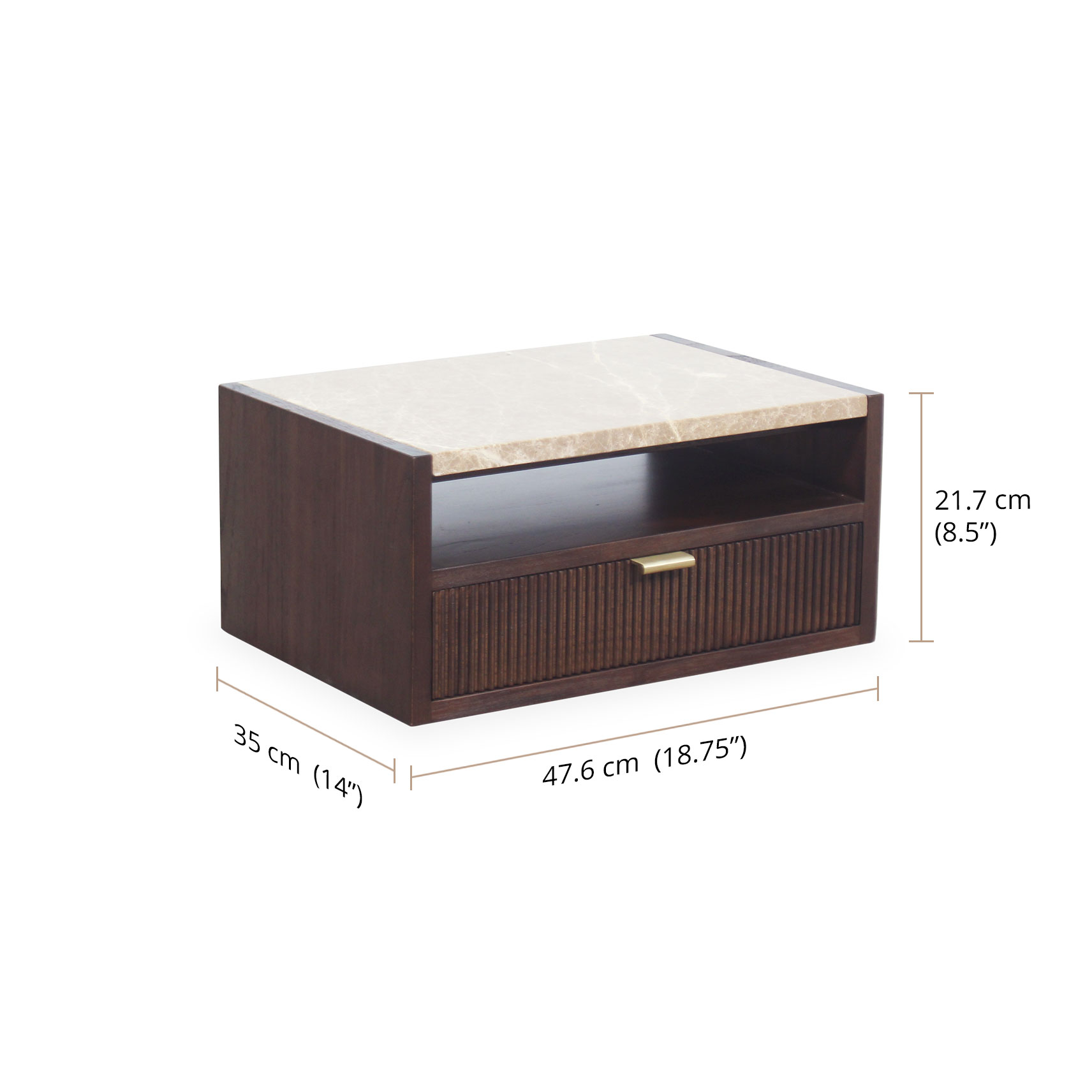 Isla Nightstand Floating dimensions