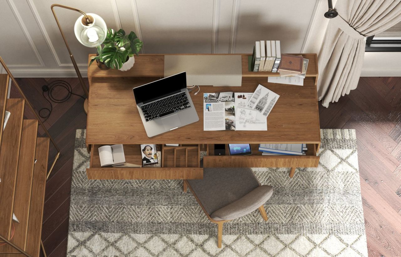 Isla Desk With Top Storage