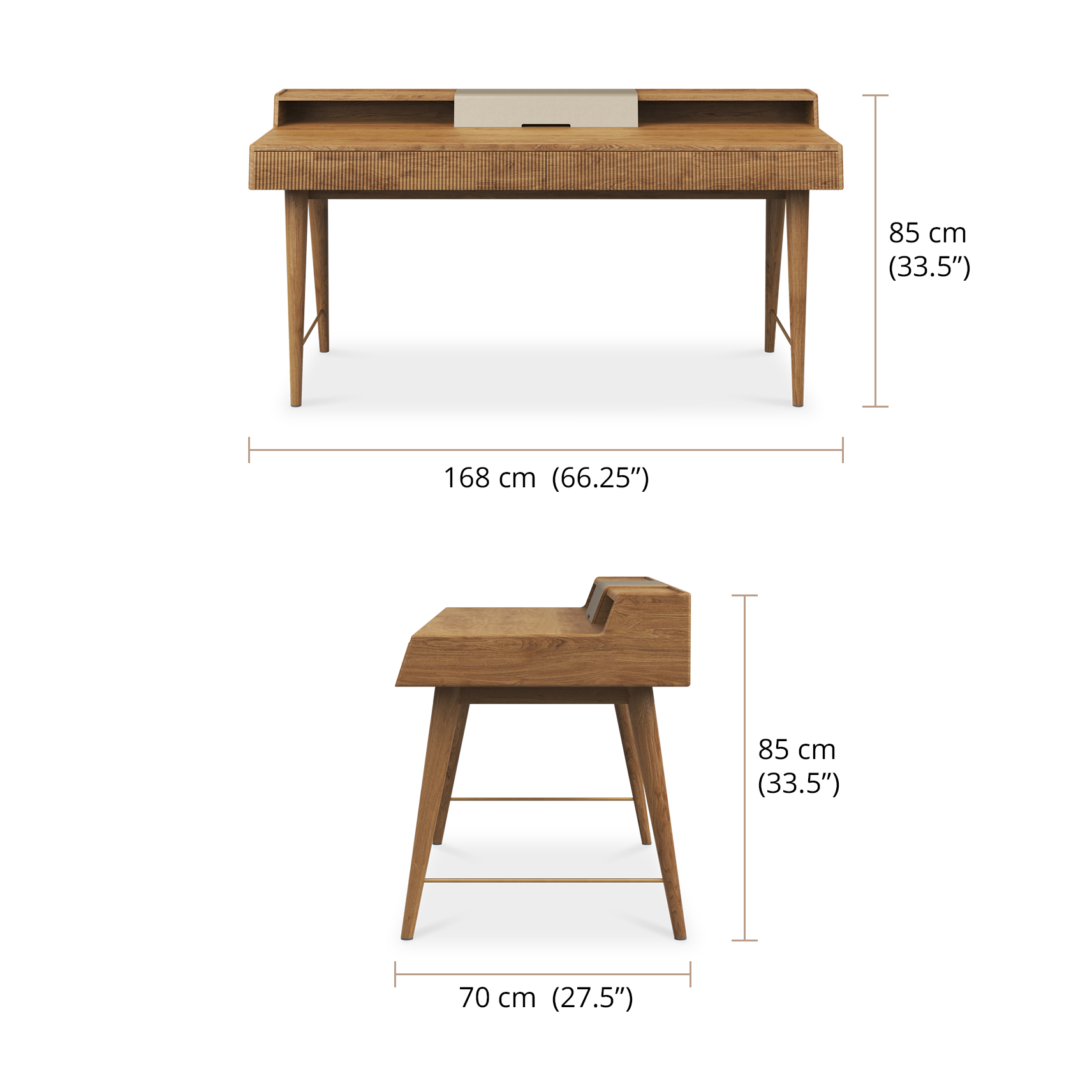 Isla Desk With Top Storage dimensions