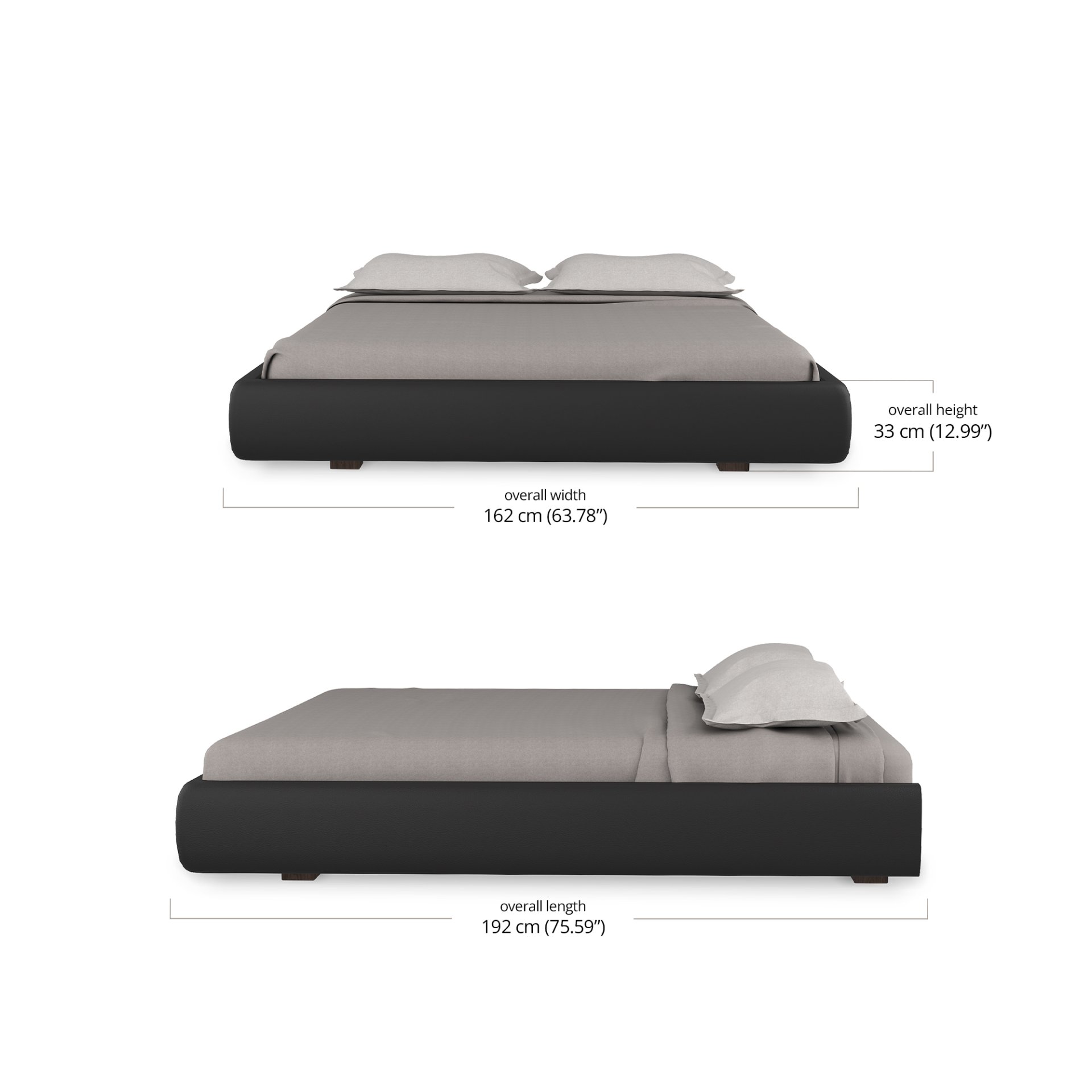 Ivo Leather - Bed Frame dimensions