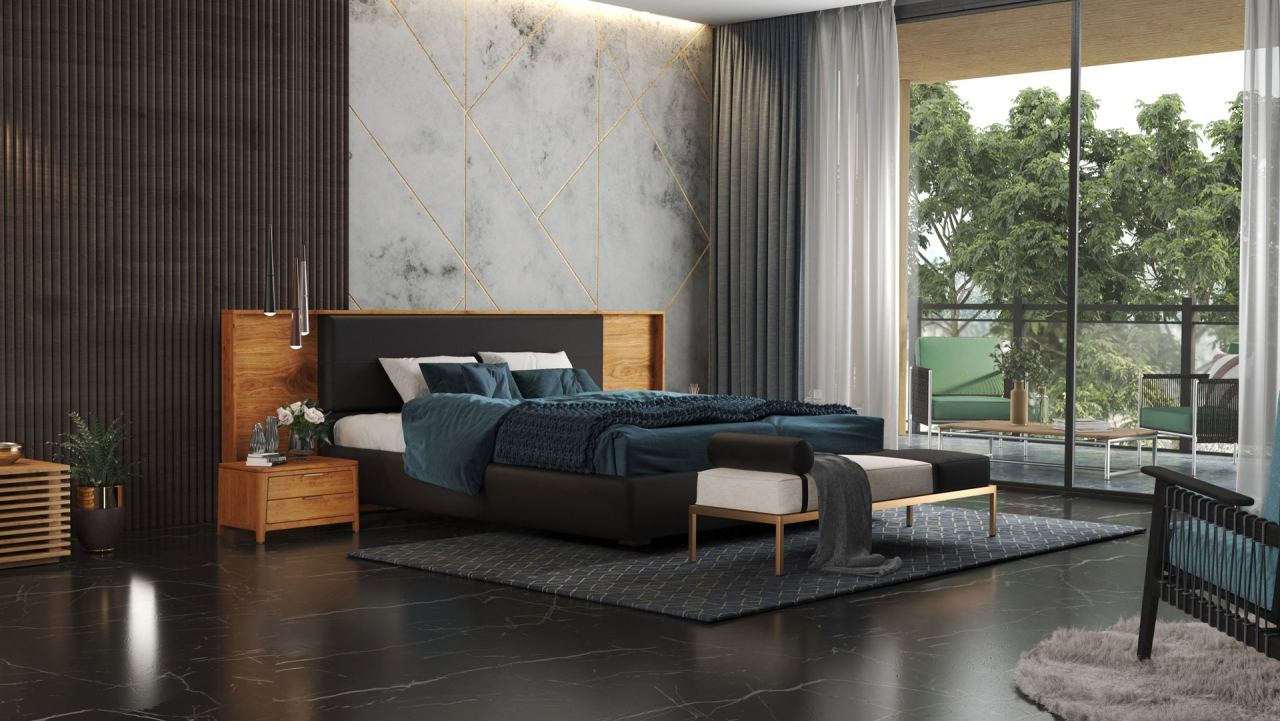 Ivo Upholstery - Bed Frame in a furnished room