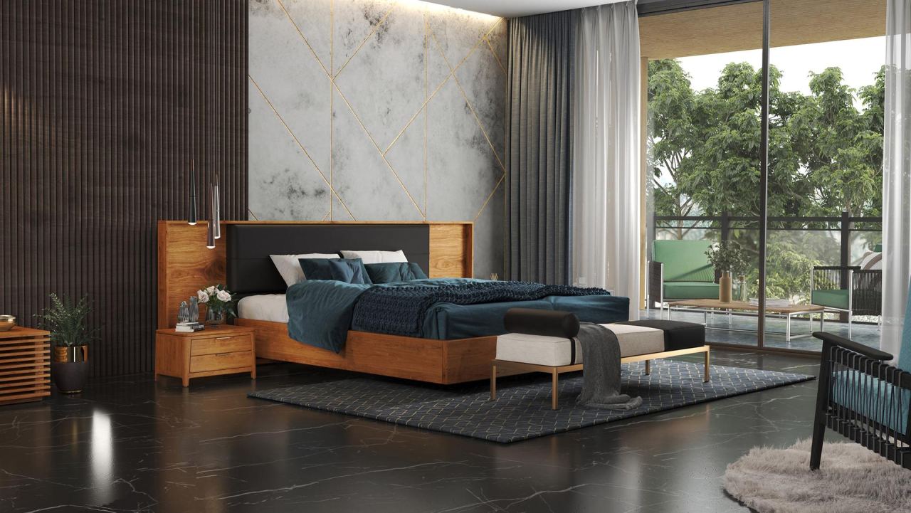 Ivo Wood - Bed Frame - King, in a room