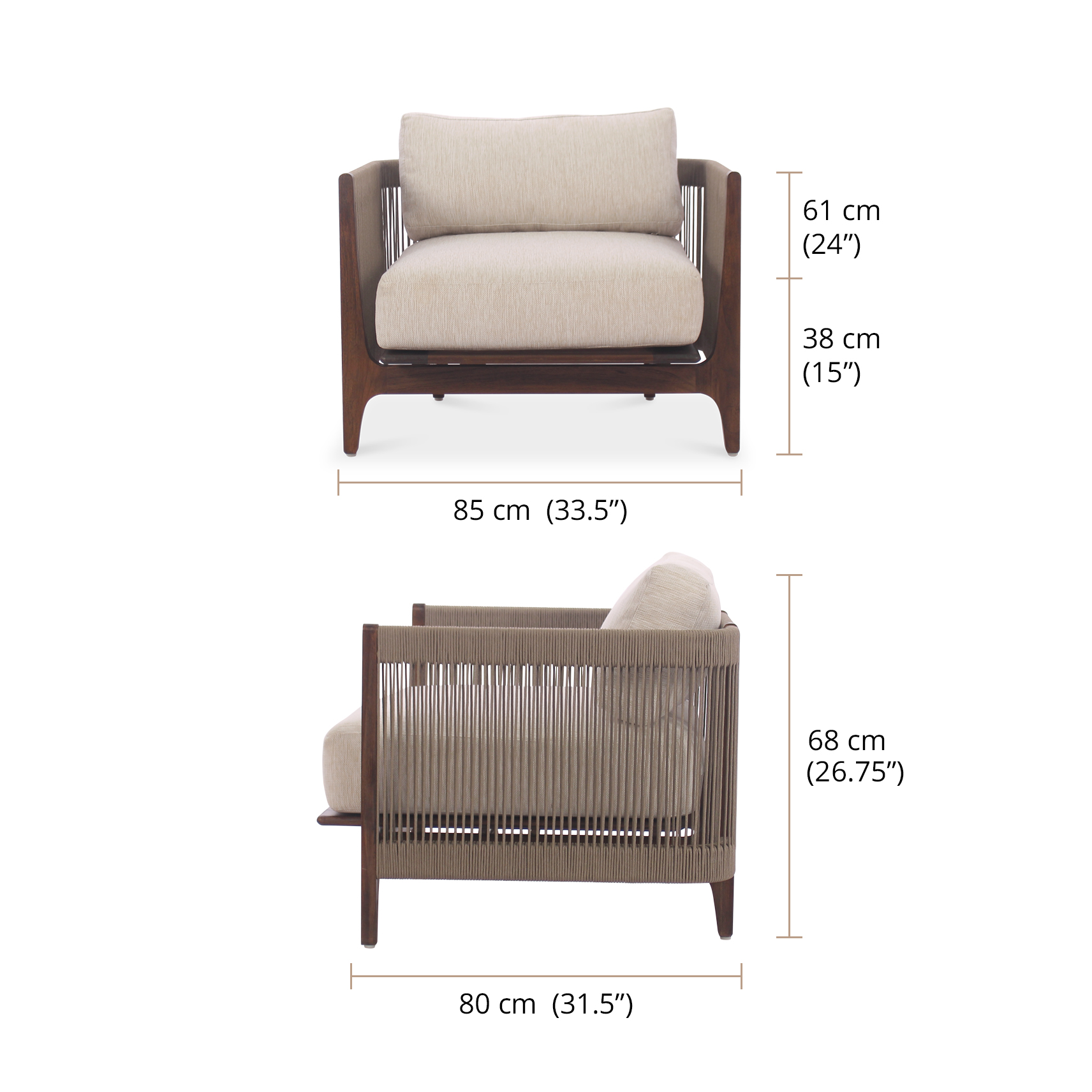 Jade Lounge Chair dimensions
