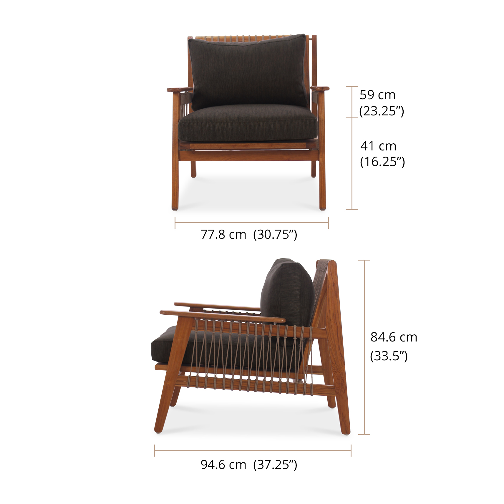 Jane Lounge Chair dimensions