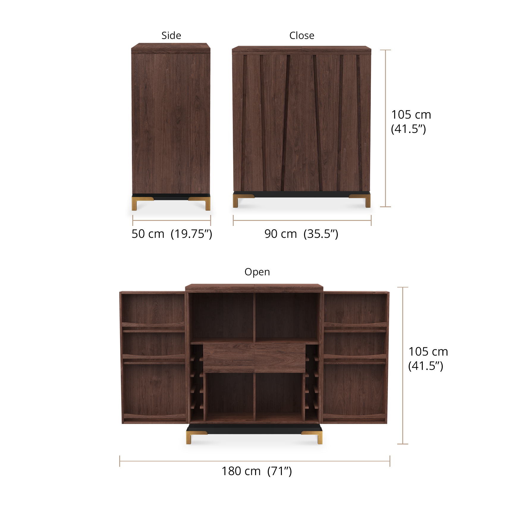 Joan Bar Cabinet dimensions