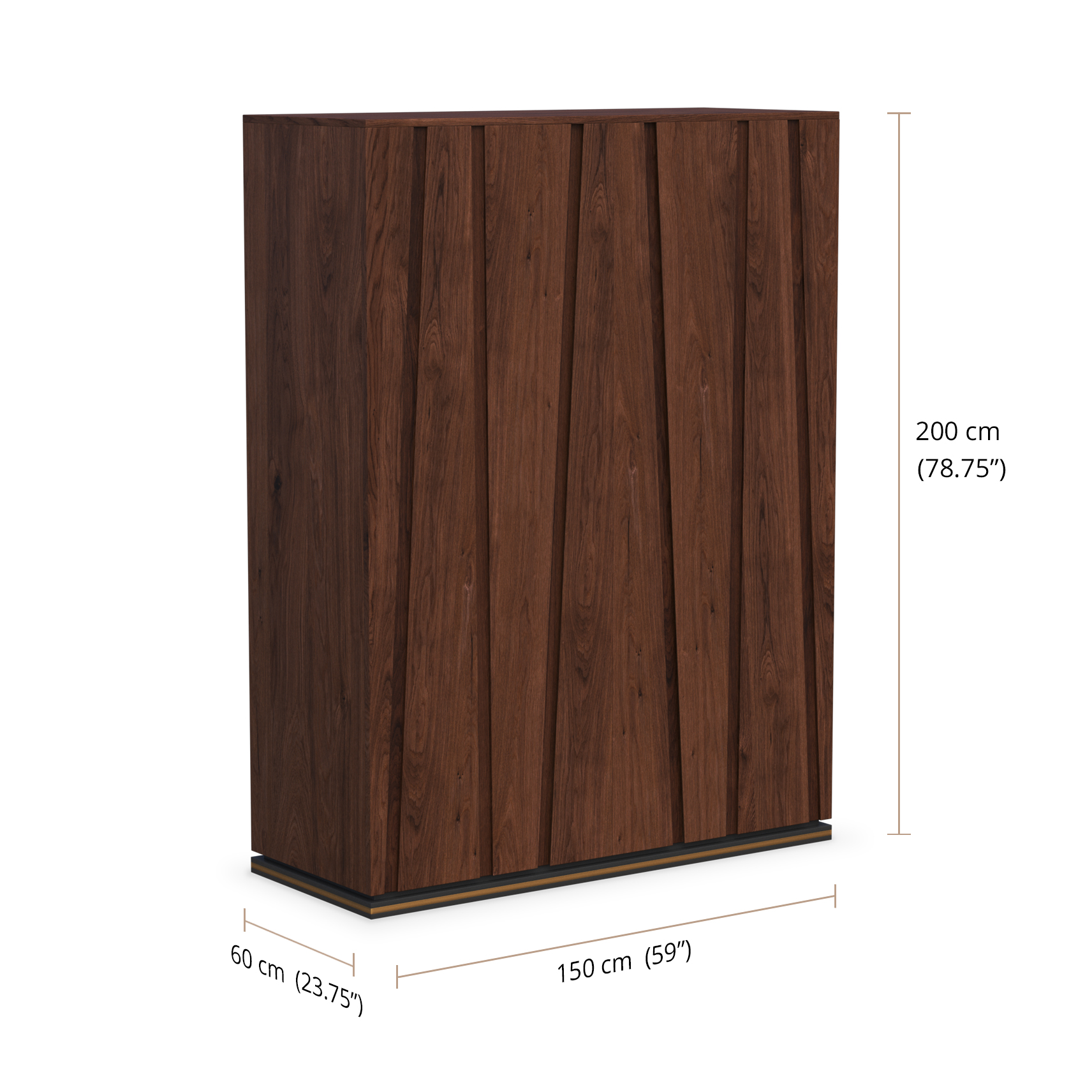 Joan Double Doors Wardrobe dimensions