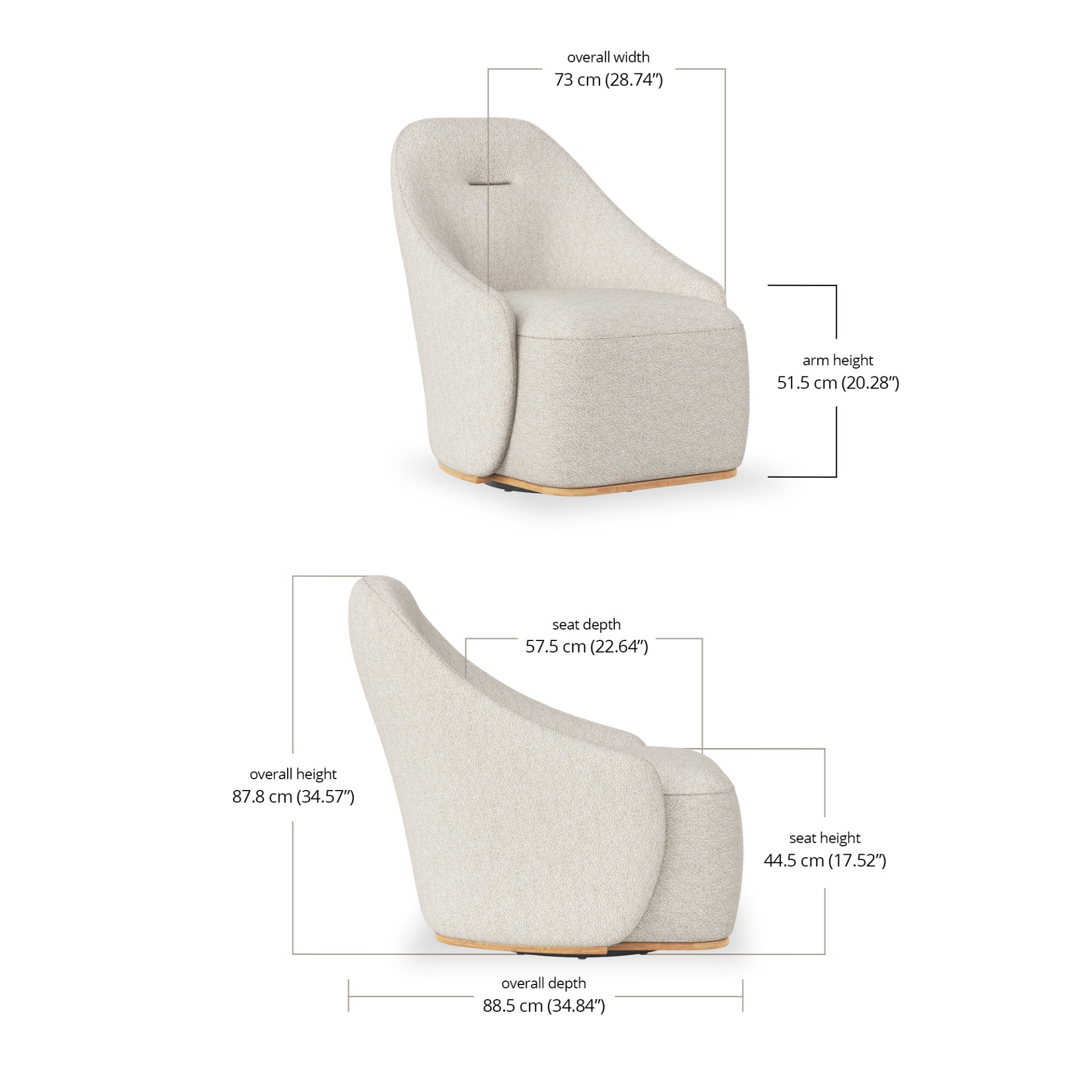 Kent Armchair dimensions