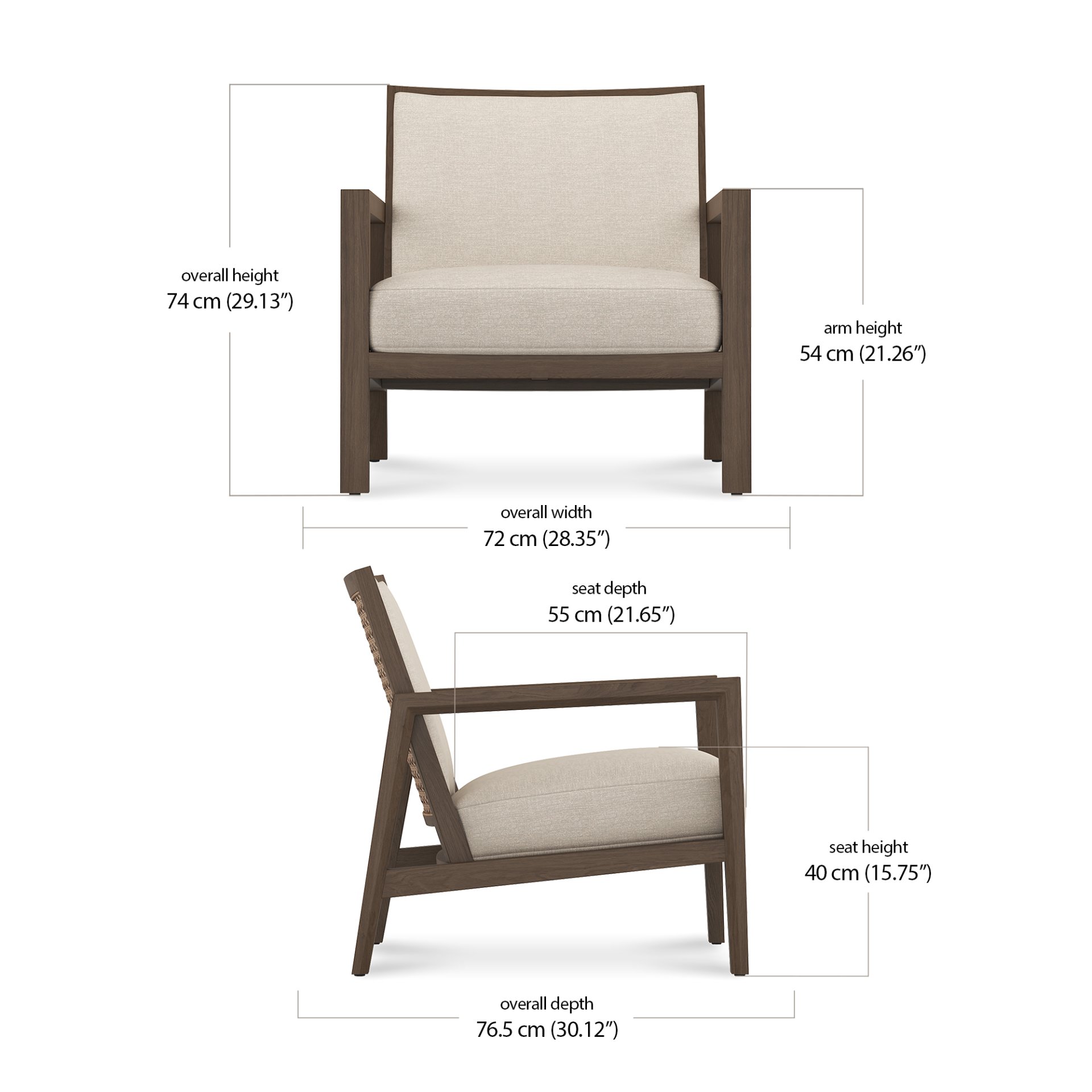 Kerai Lounge Chair dimensions
