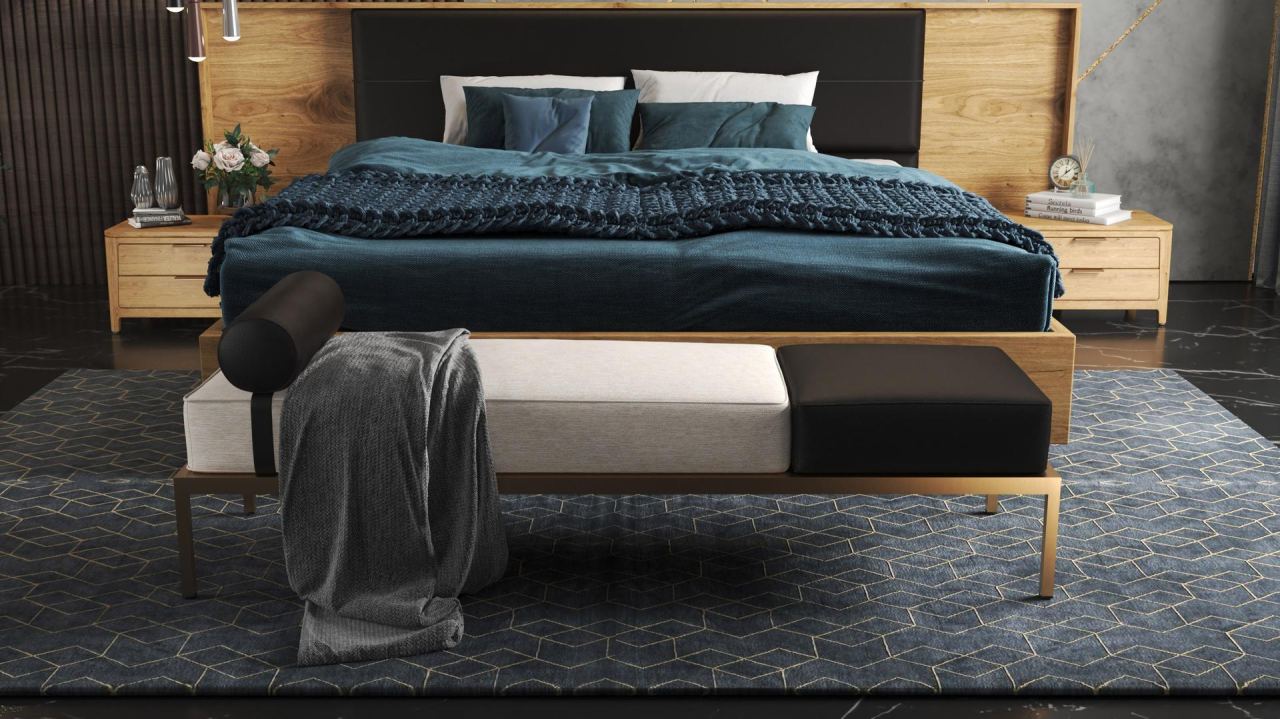 Laruso Bed Bench in a furnished room