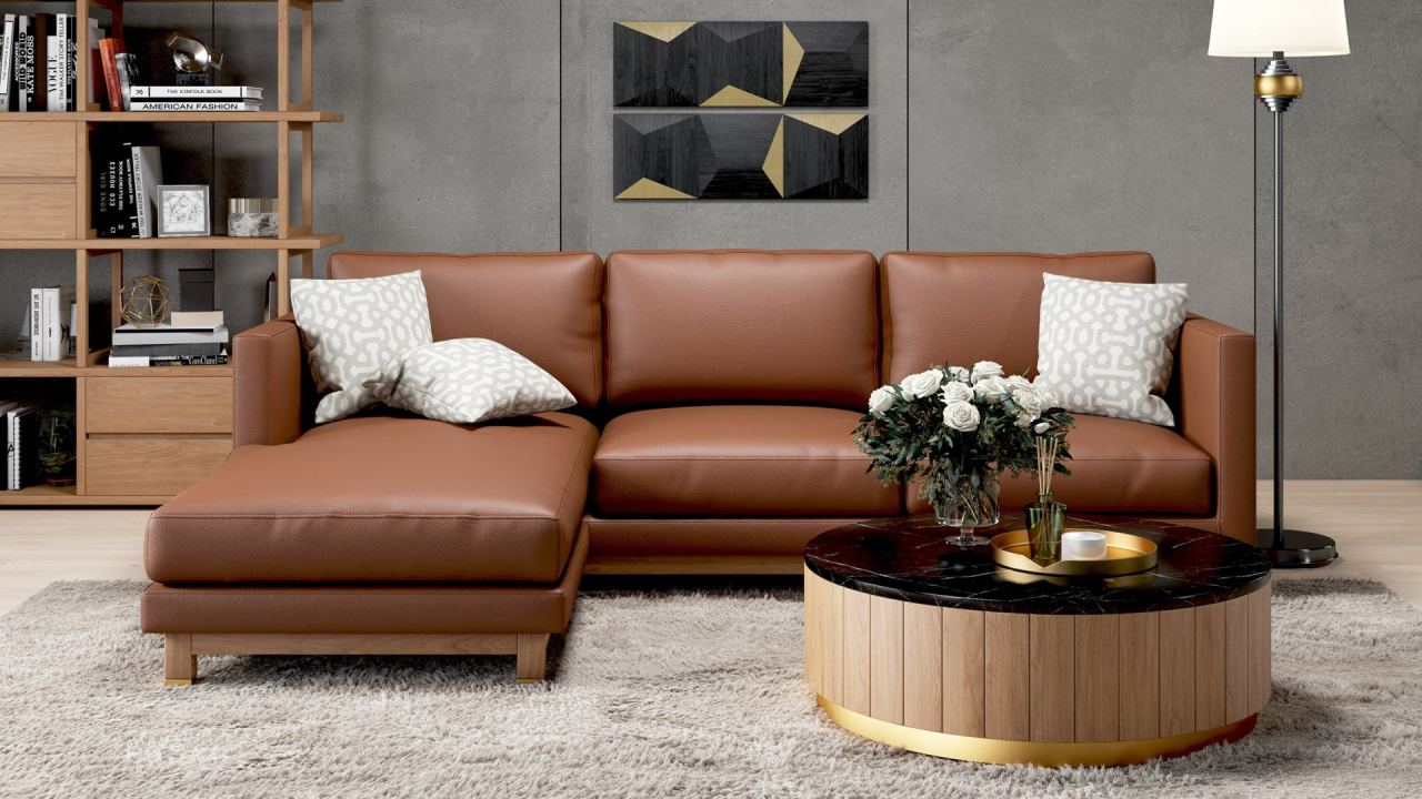 Liviro Sectional Sofa With Chaise in a furnished room