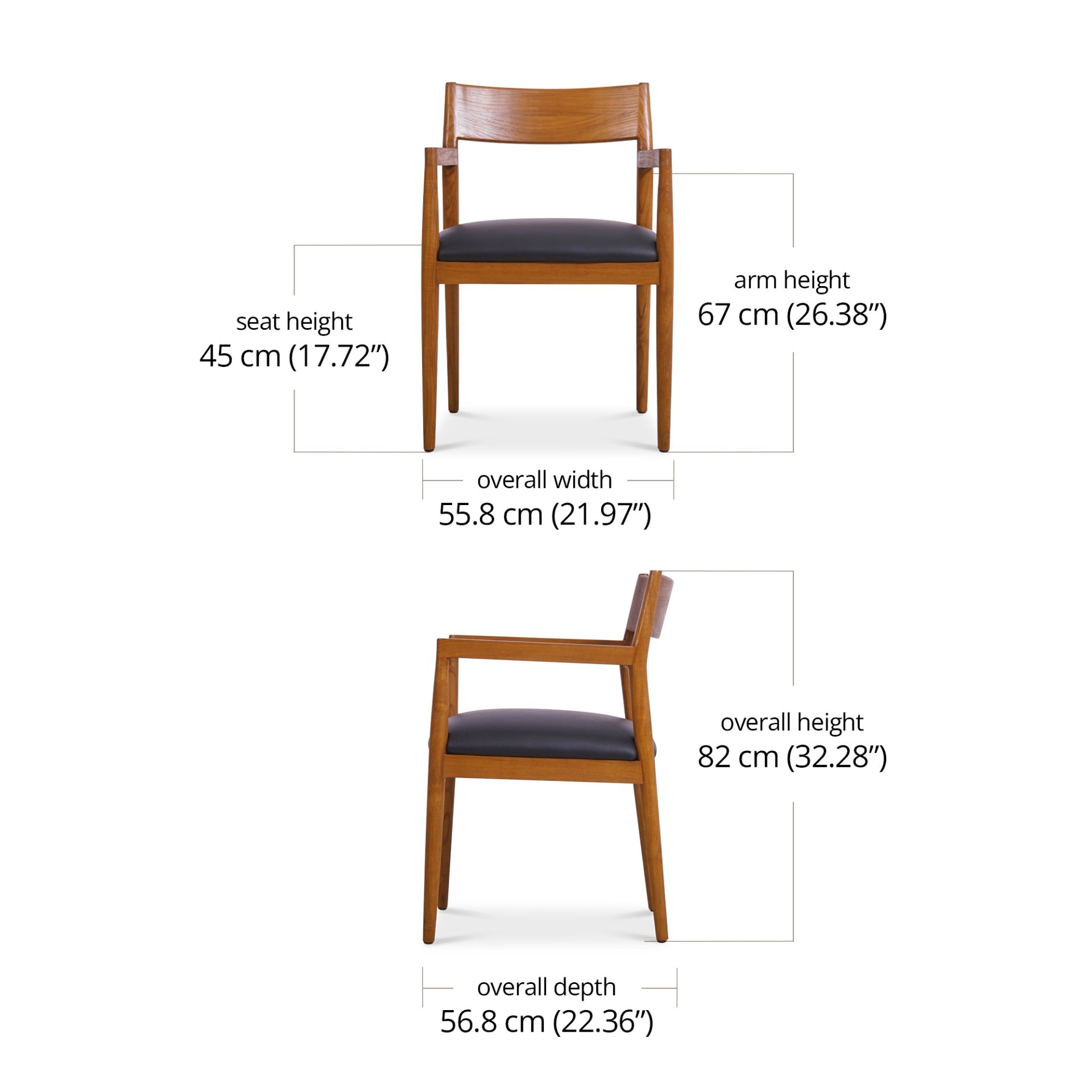 Lizzy Chair Leather dimensions