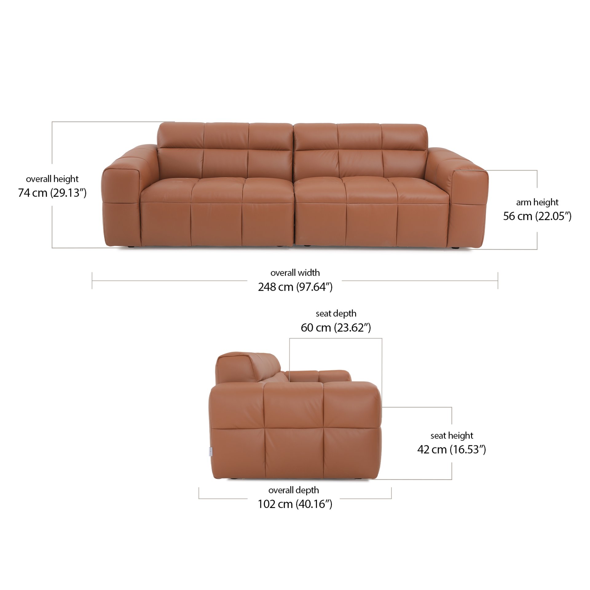 Loft 2 Seater dimensions