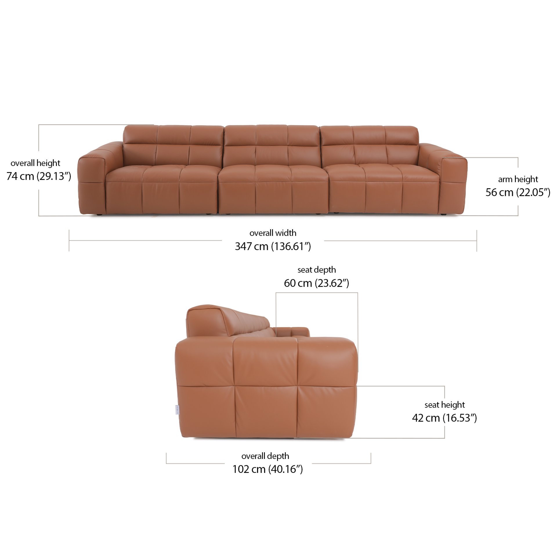 Loft 3 Seater dimensions