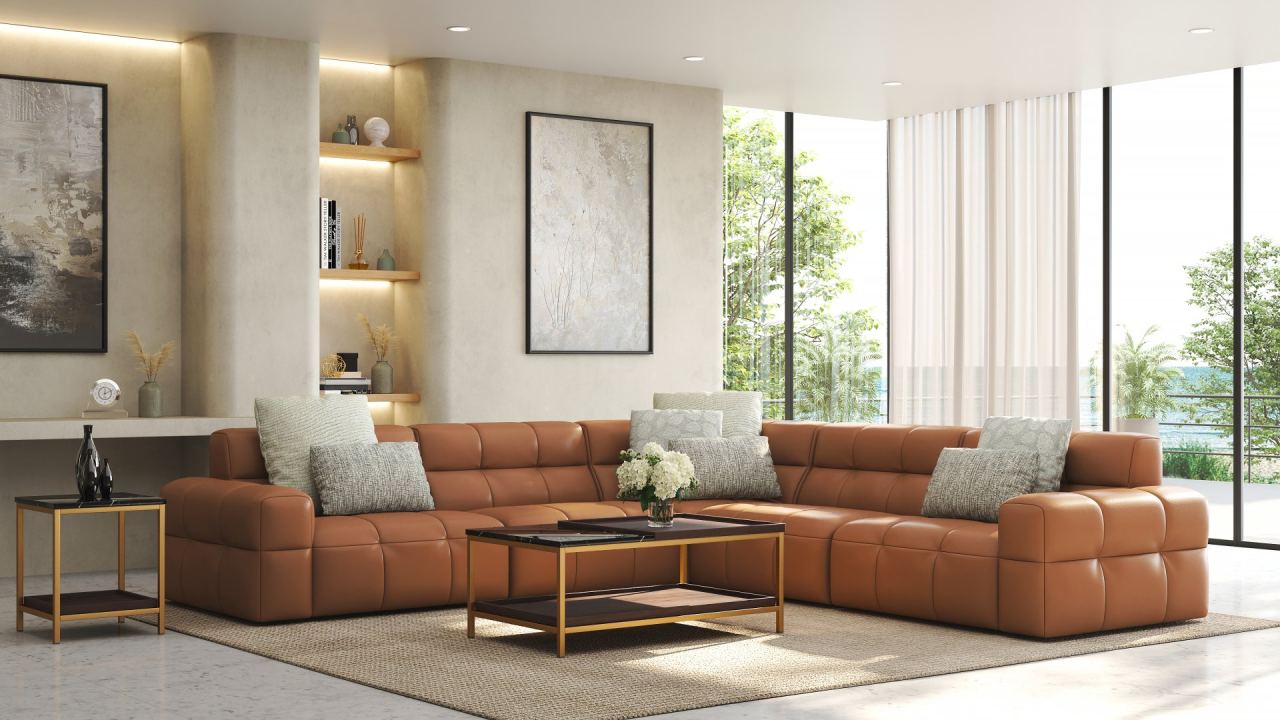 Loft L-Shaped Sectional in a furnished room
