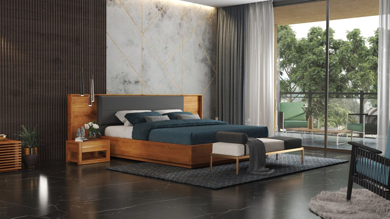 Maxim Wood - Bed Frame - Queen