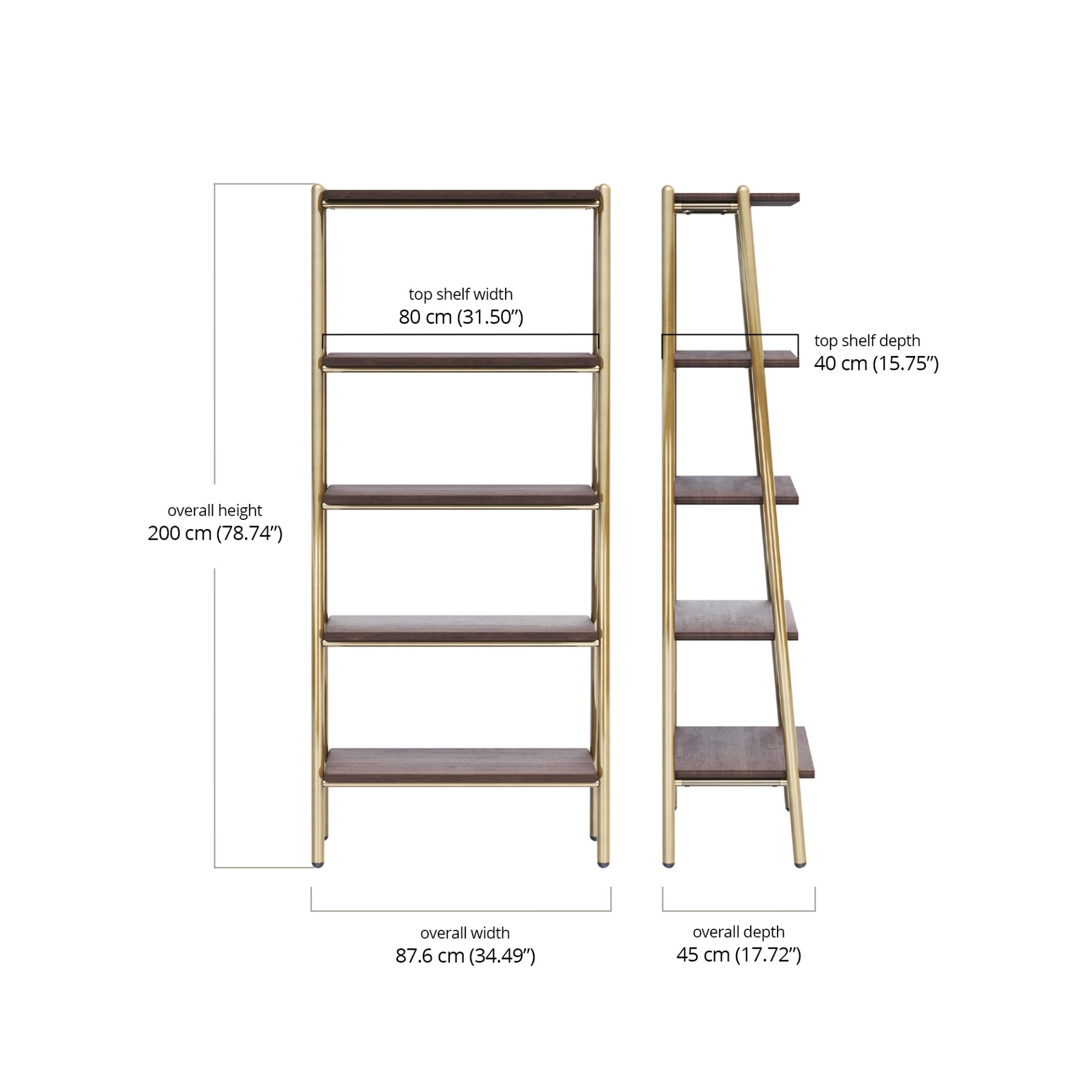 Moka Bookshelf dimensions