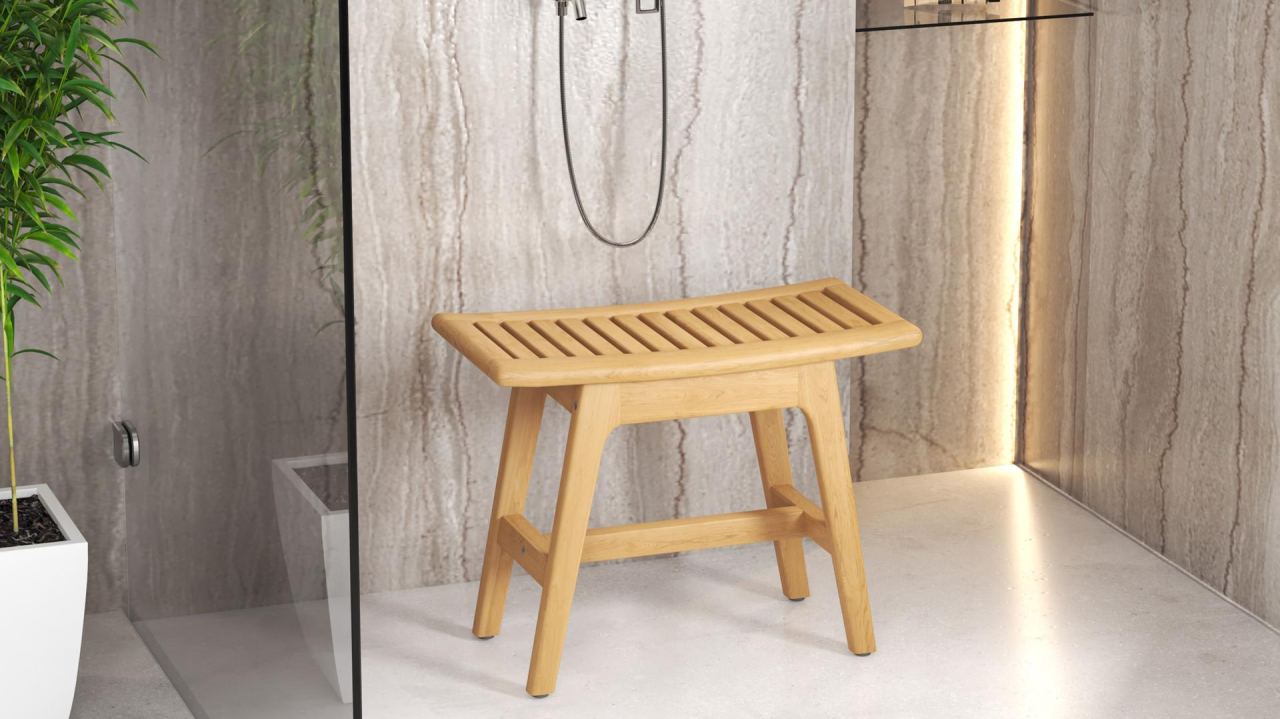 Morin Bathroom Bench, in a room