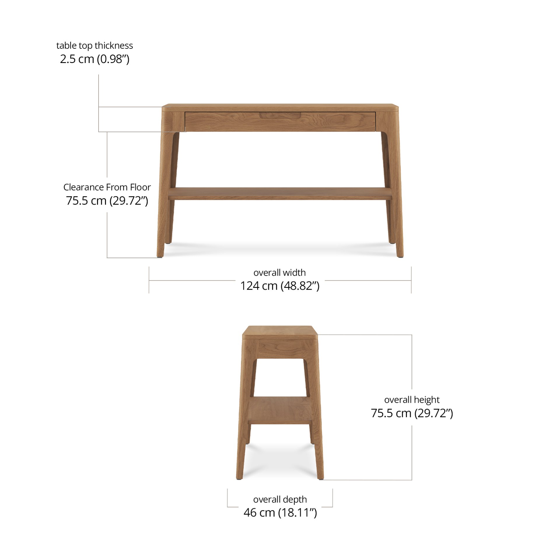 Marlena Console Table dimensions
