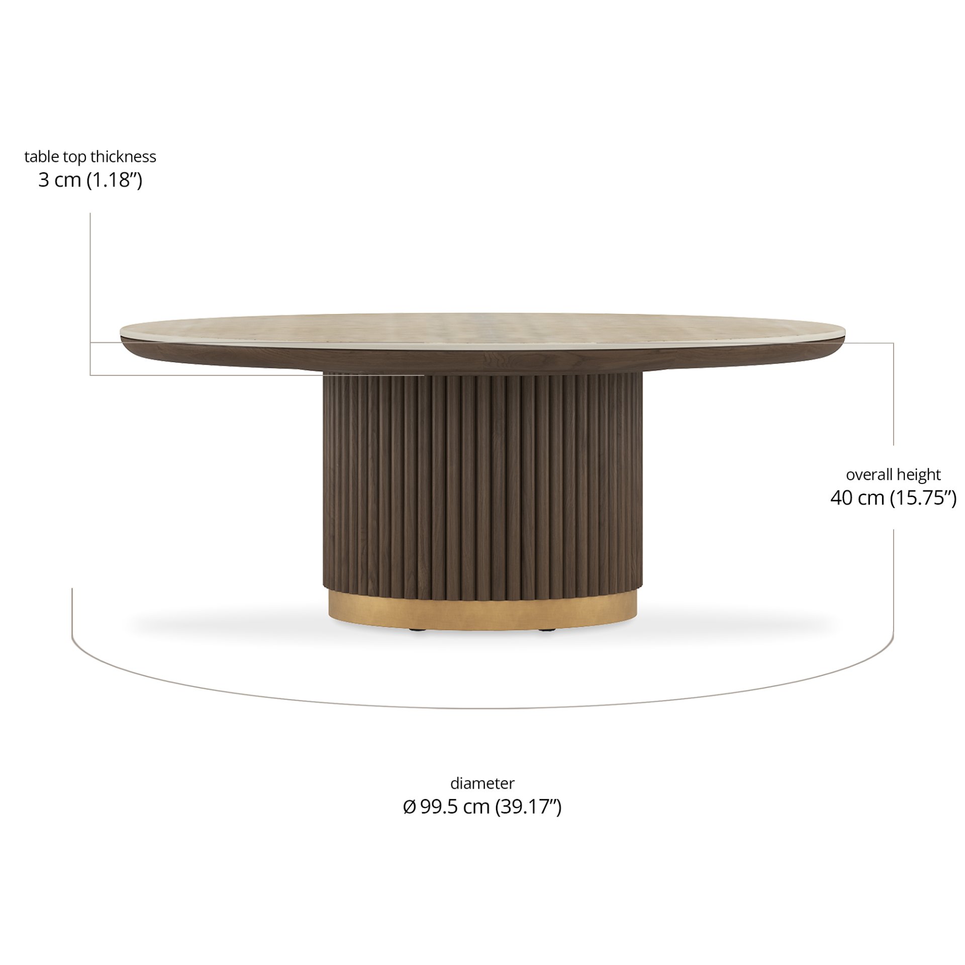 Morison Central Table - Sintered Stone dimensions