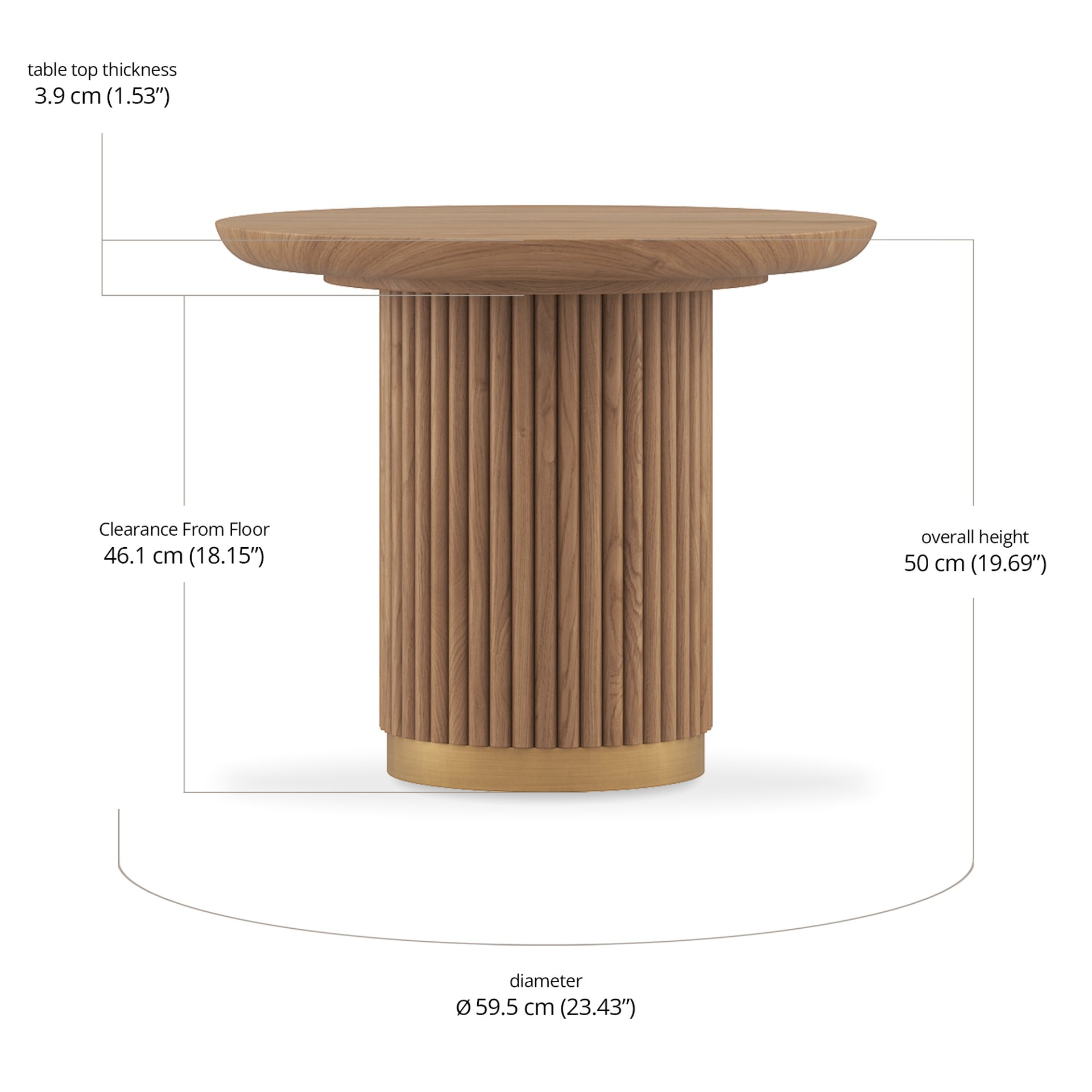 Morison High Central Table dimensions