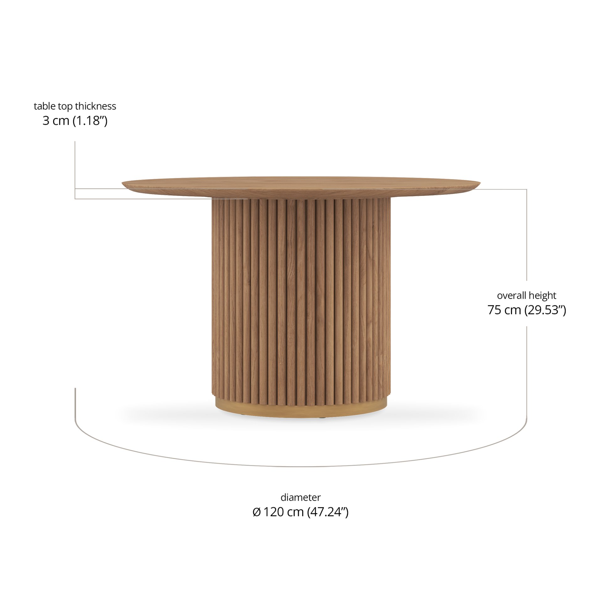 Morison Round Dining Table dimensions