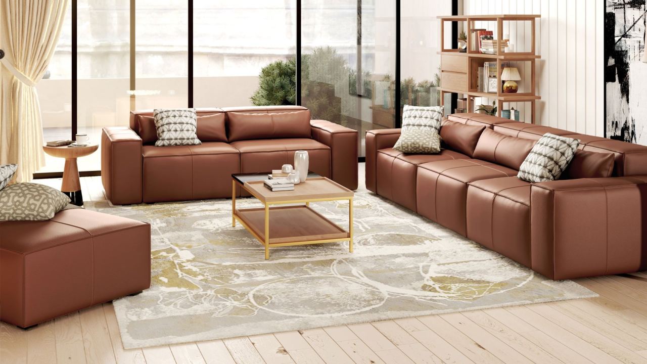 Martha 2 Seater Sofa Leather, in a room