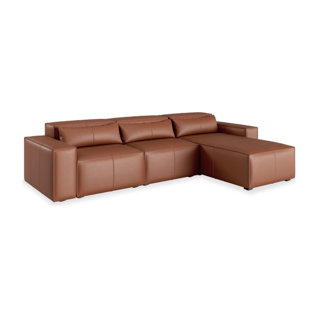 Martha Sofa with Chaise Facing -Leather