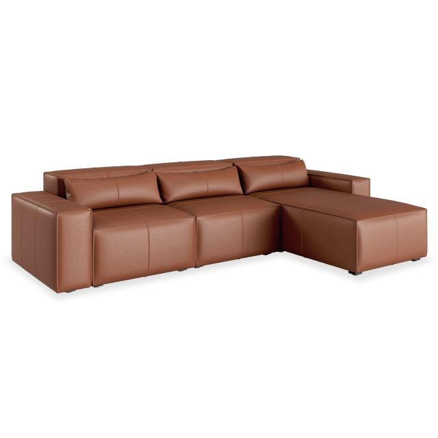 Martha Sofa with Chaise Facing -Leather