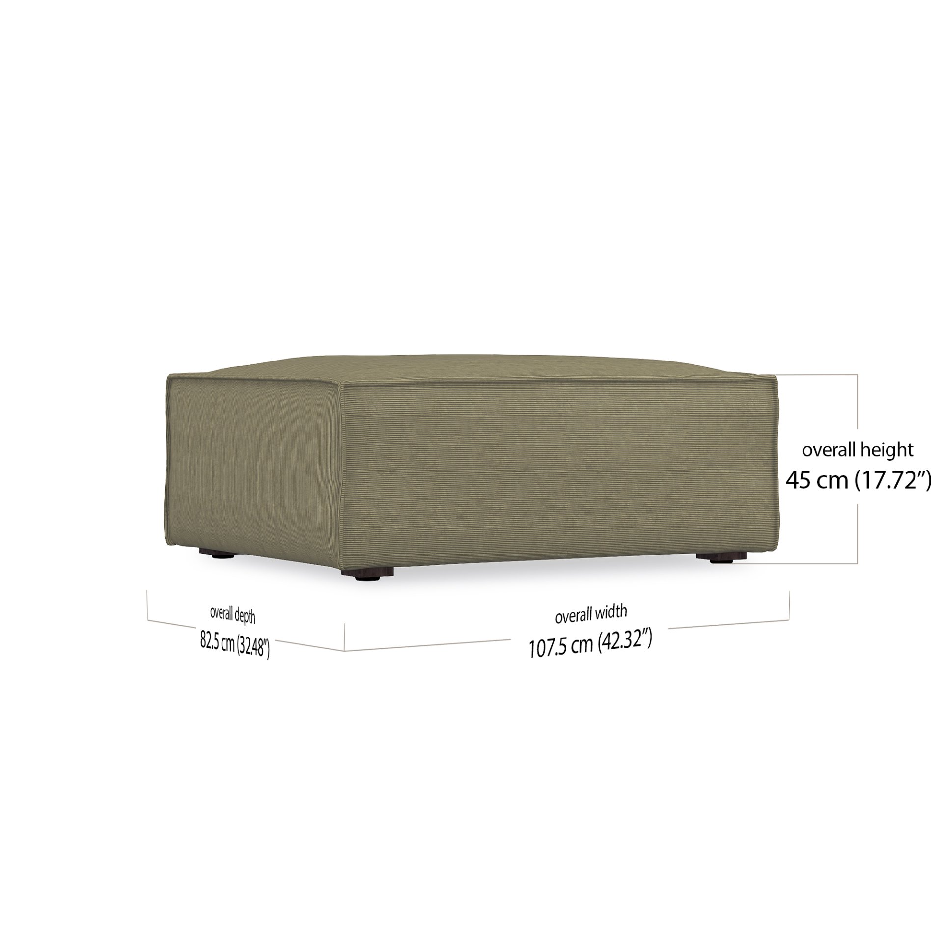 Martha Ottoman dimensions
