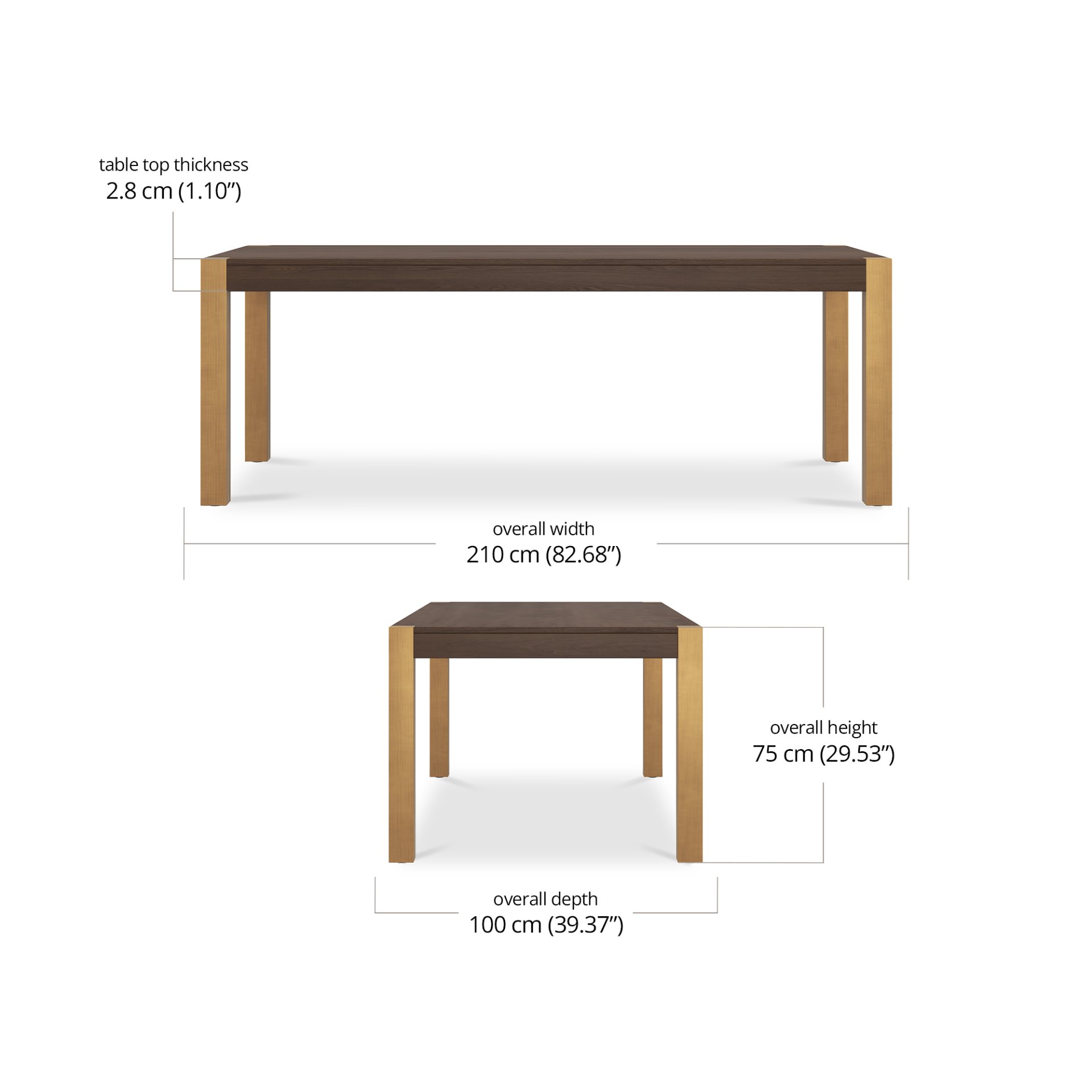 Nana Small Dining Table 210 dimensions