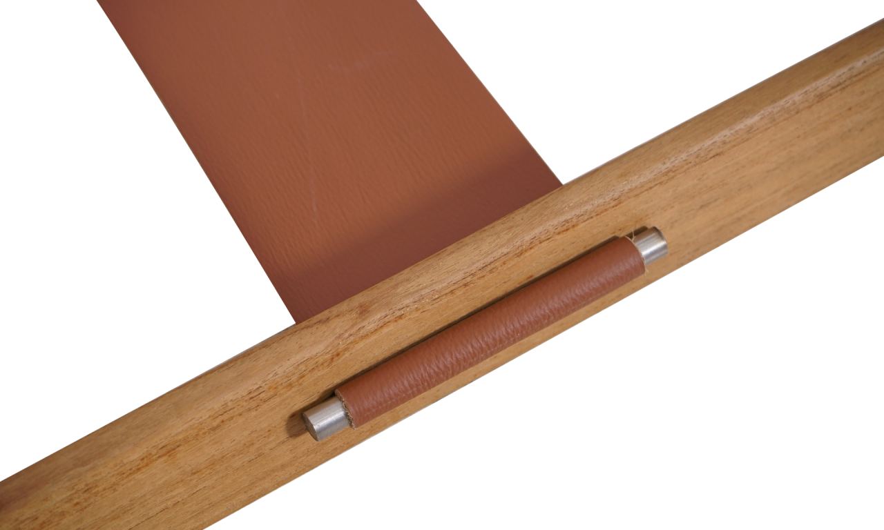 Three-quarter angle of the oak Nara towel stand Malaysia