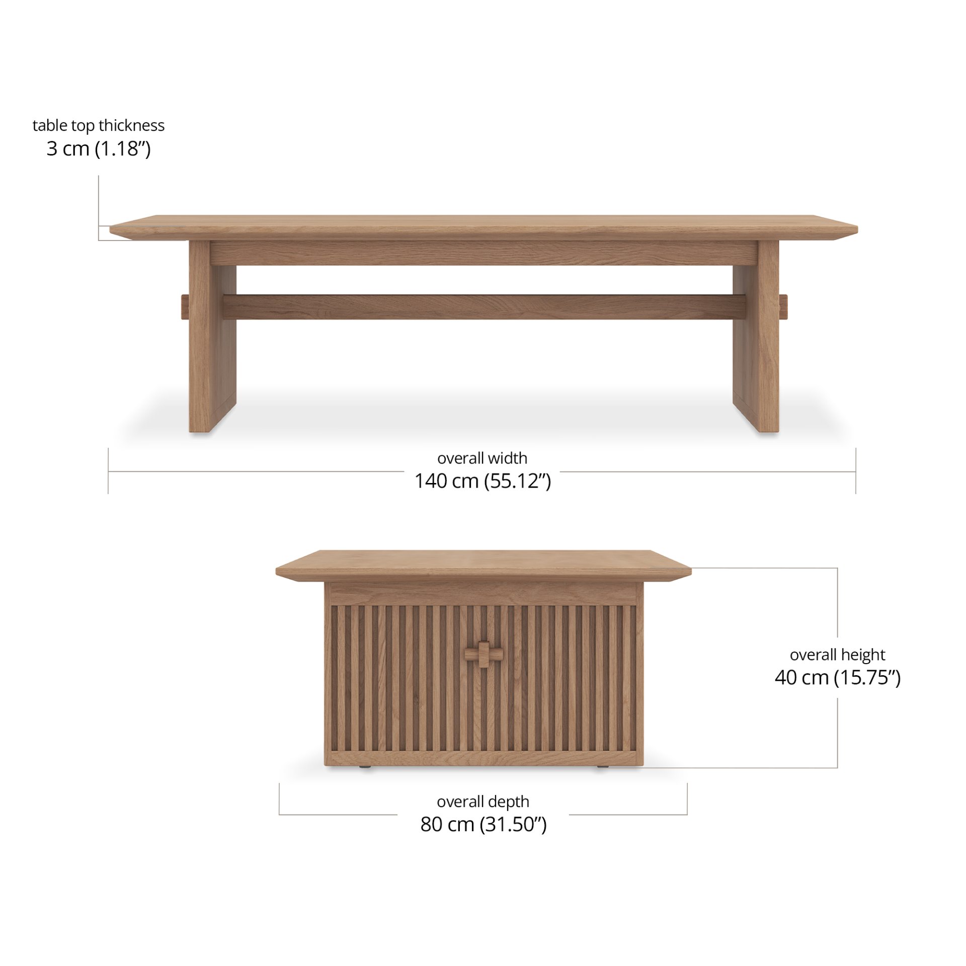 Nobu Recta Coffee Table dimensions