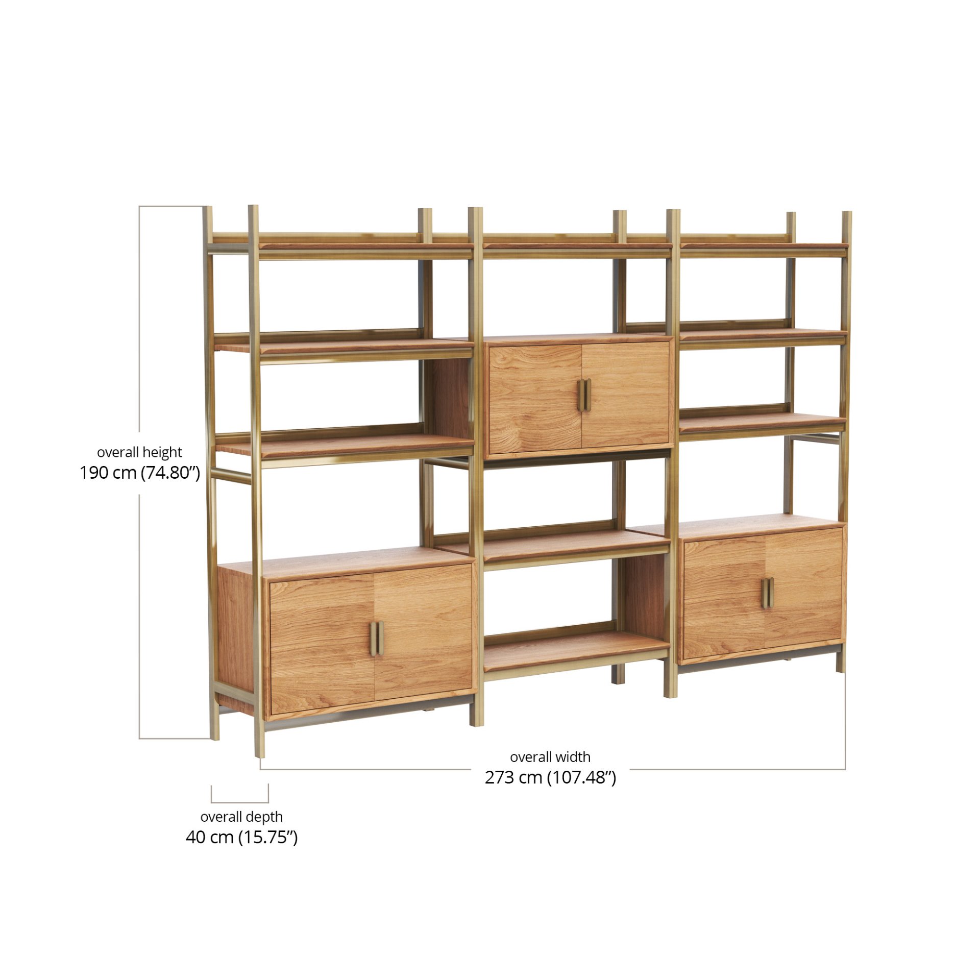 Nima Modular Bookshelf Set dimensions