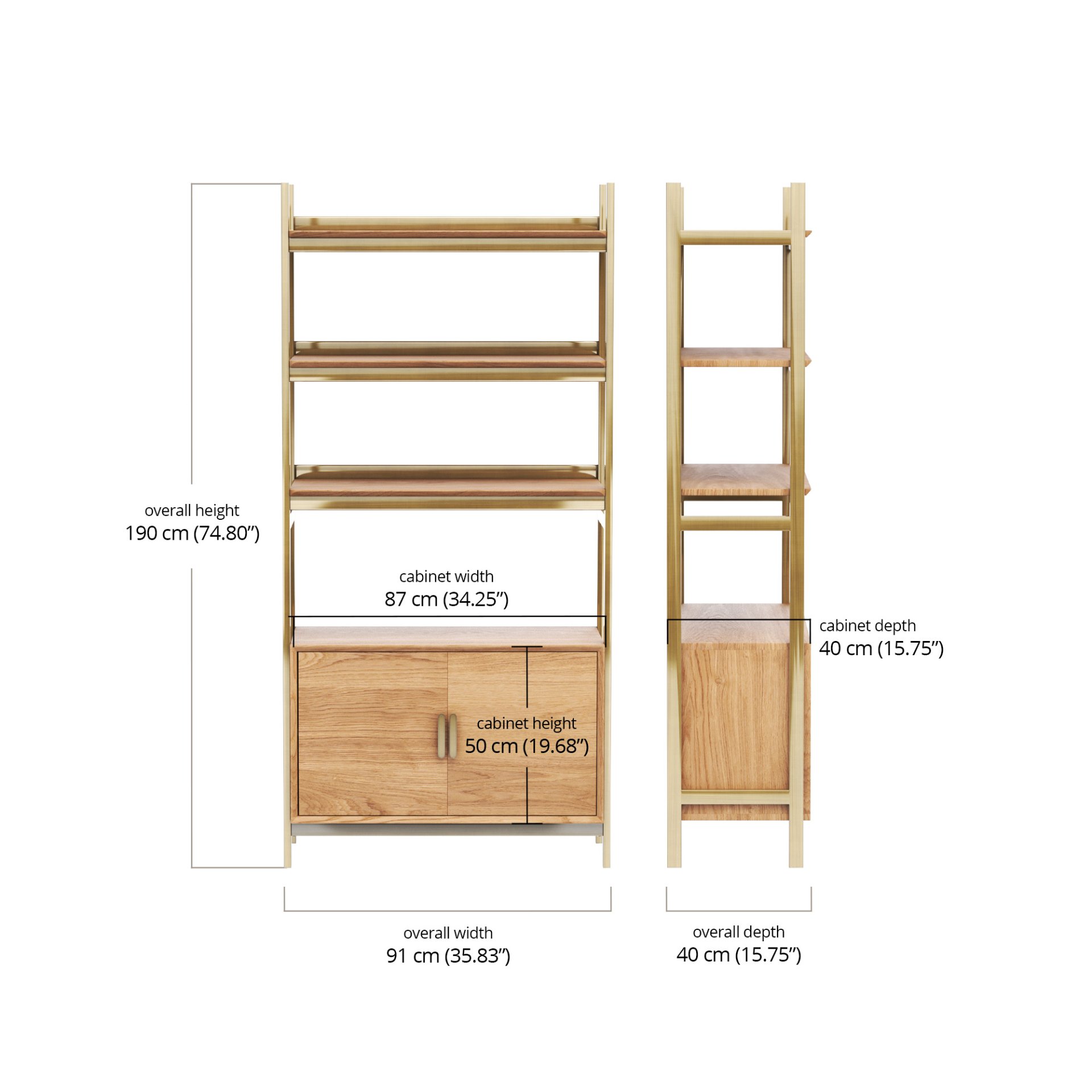 Nima BookShelf Large Cabinet dimensions