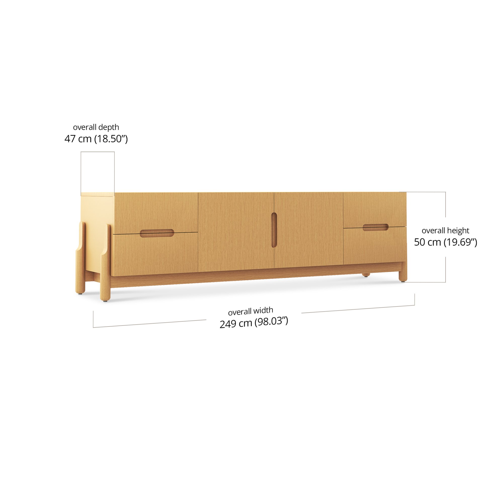 Nina Media Console 240 dimensions