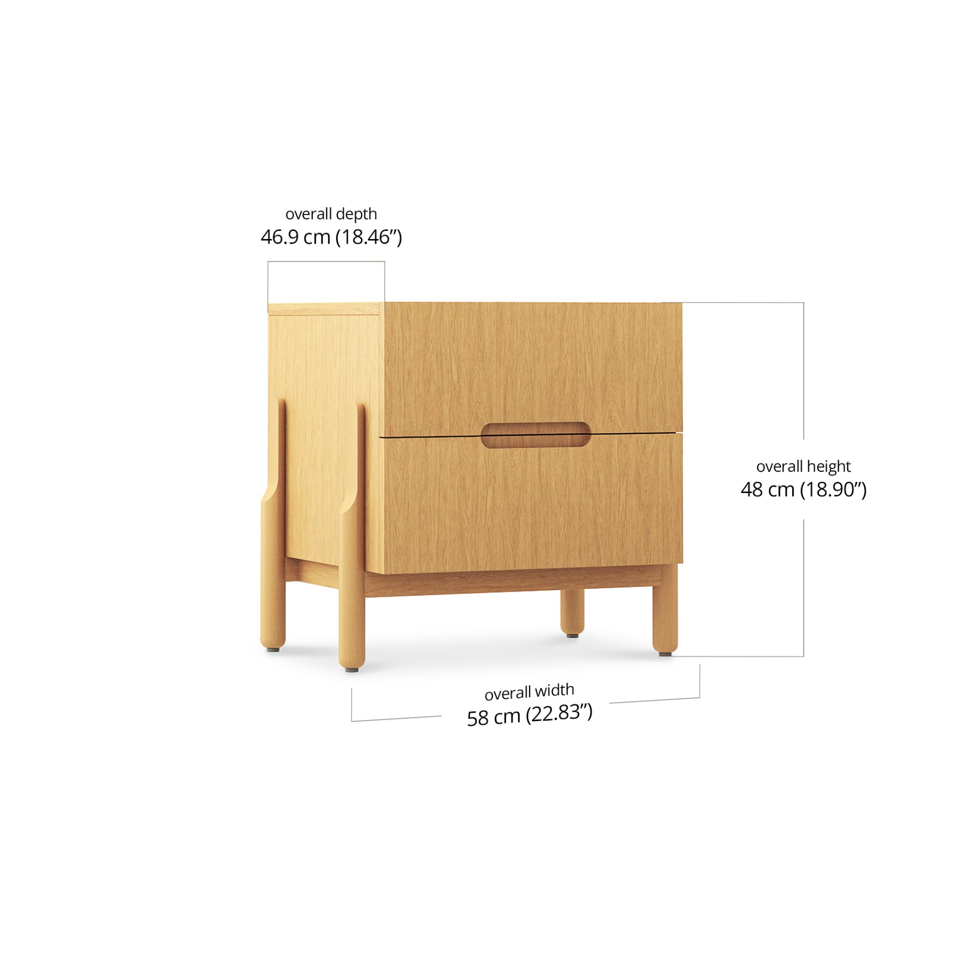 Nina Nightstand dimensions