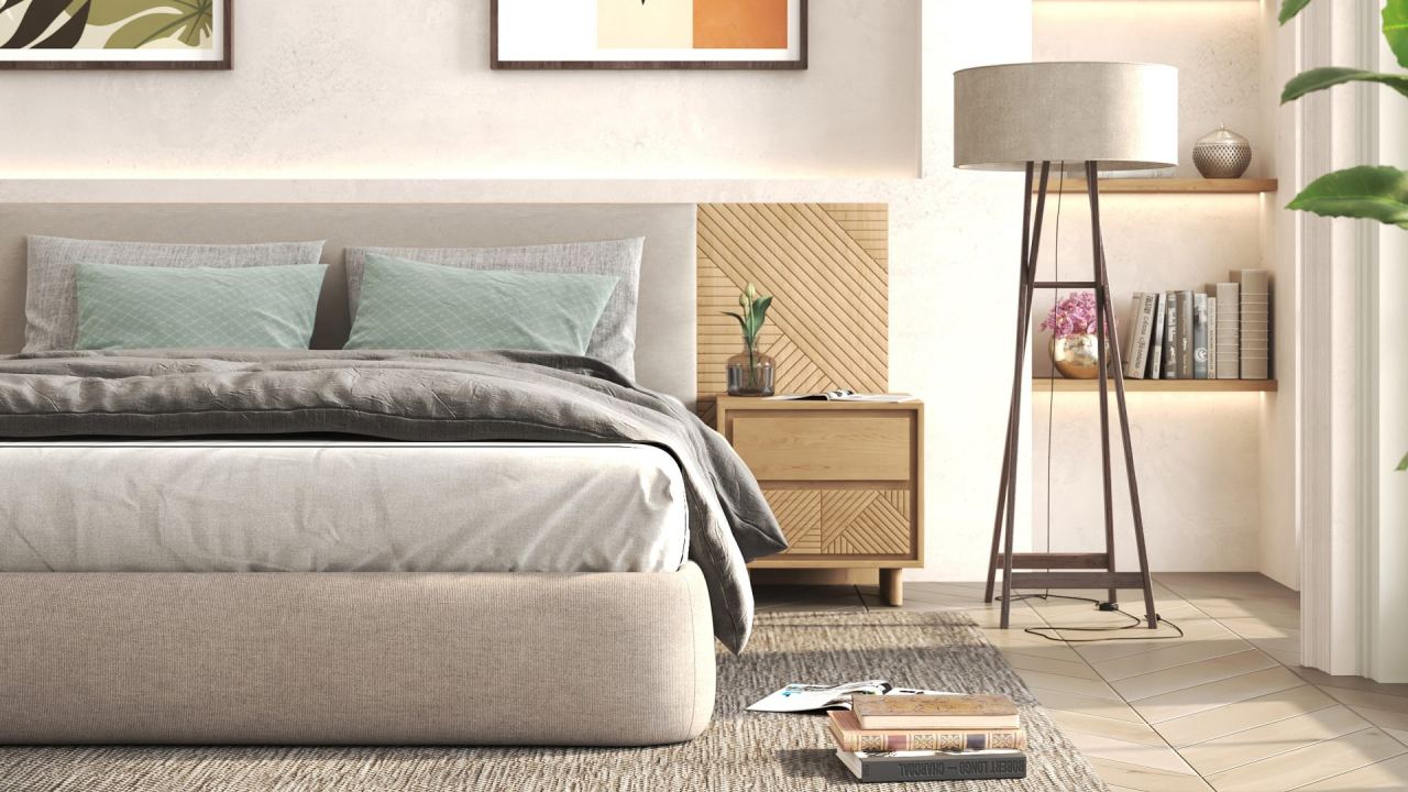Nash Bed Base, in a room