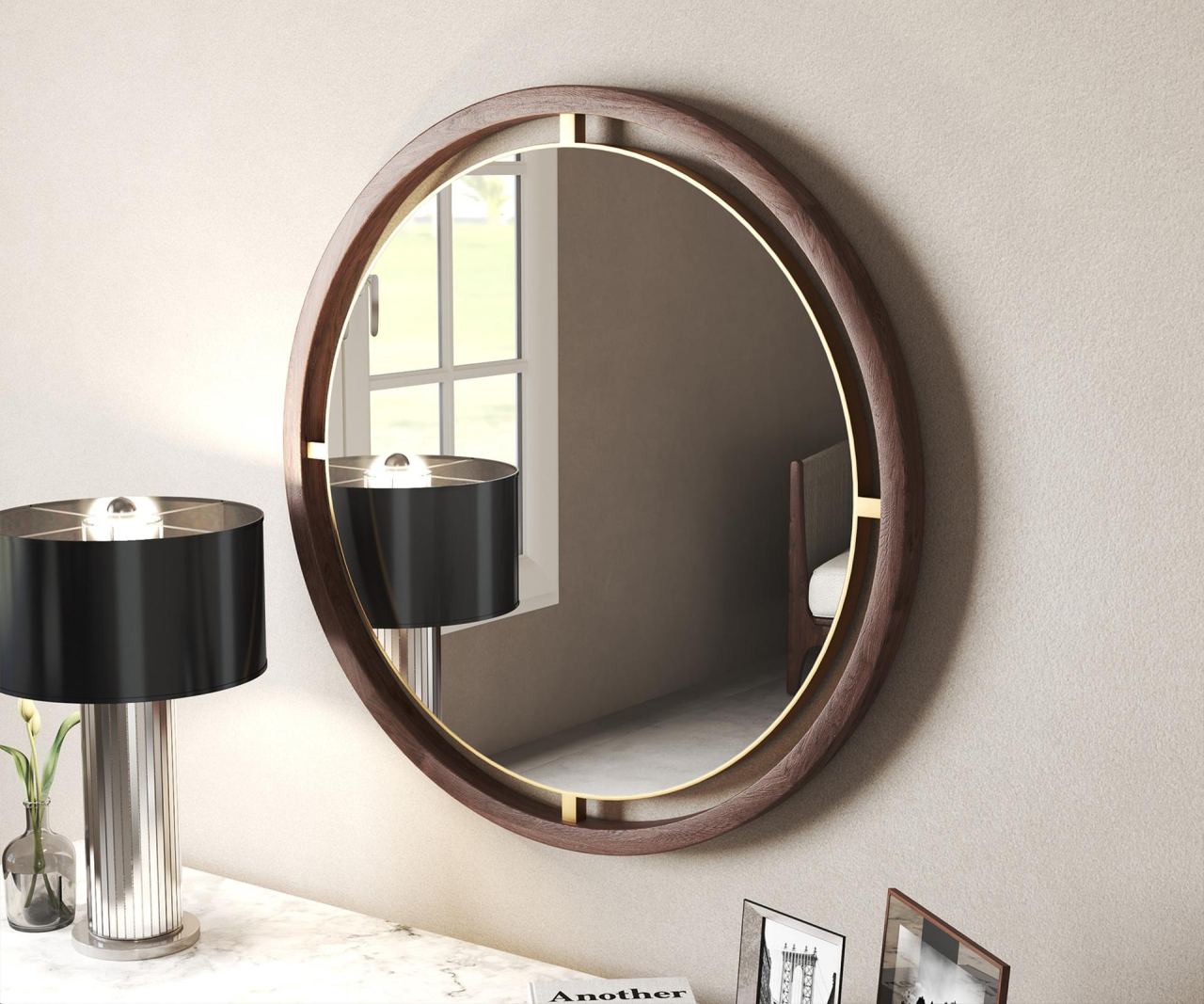 Oblic Mirror, in a room
