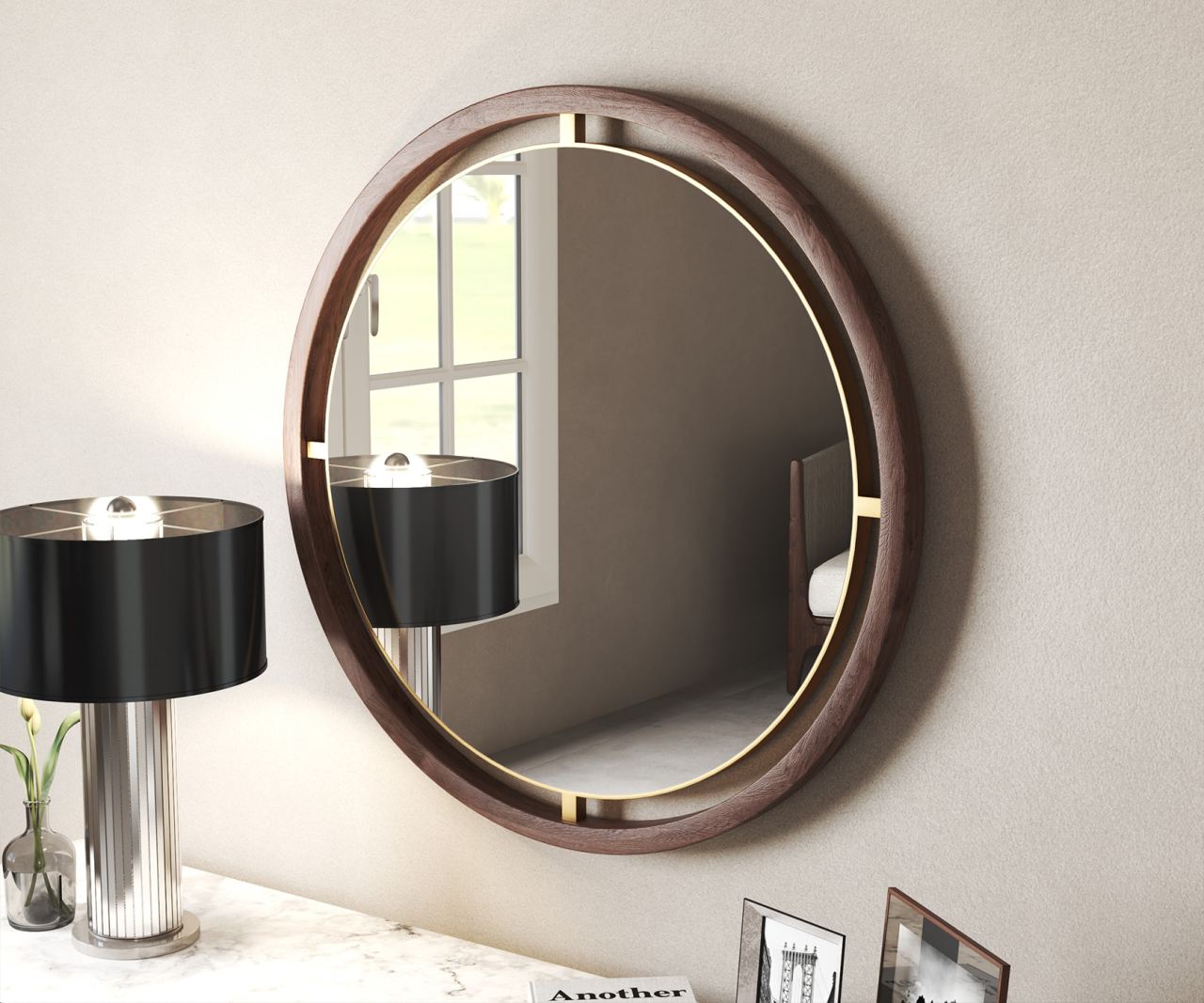 Oblic Mirror, in a room